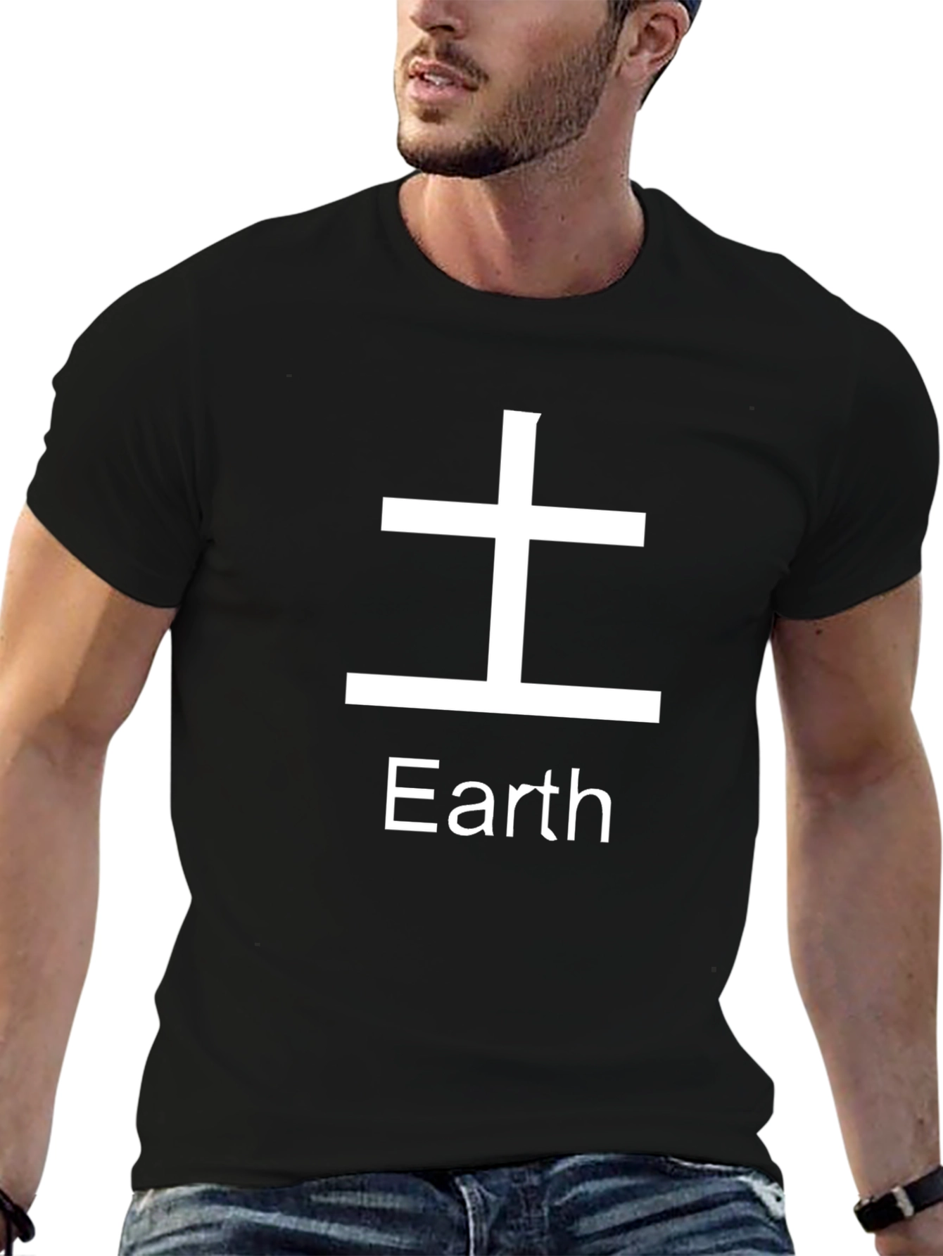 Black Earth Element Symbol Graphic Tee - Black view 6