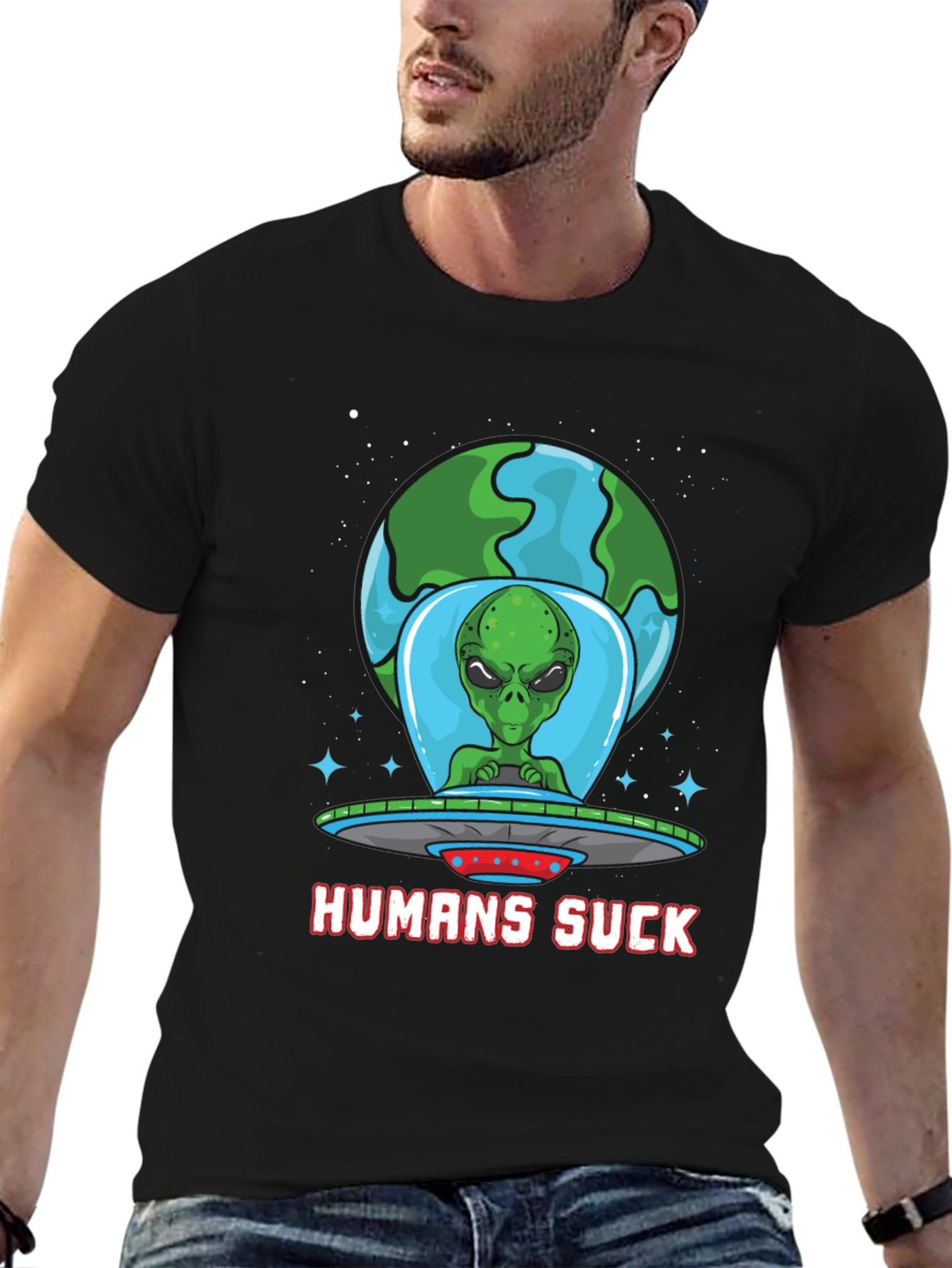 Humans Suck Alien Graphic Tee - 6