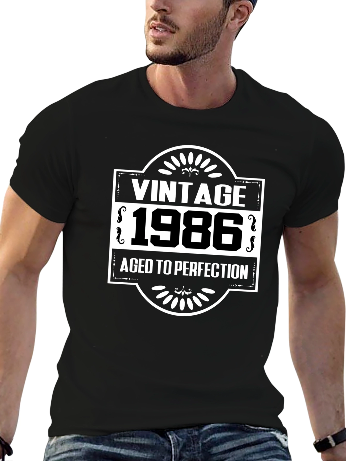 Black Vintage 1986 Aged to Perfection Graphic Tee view 6
