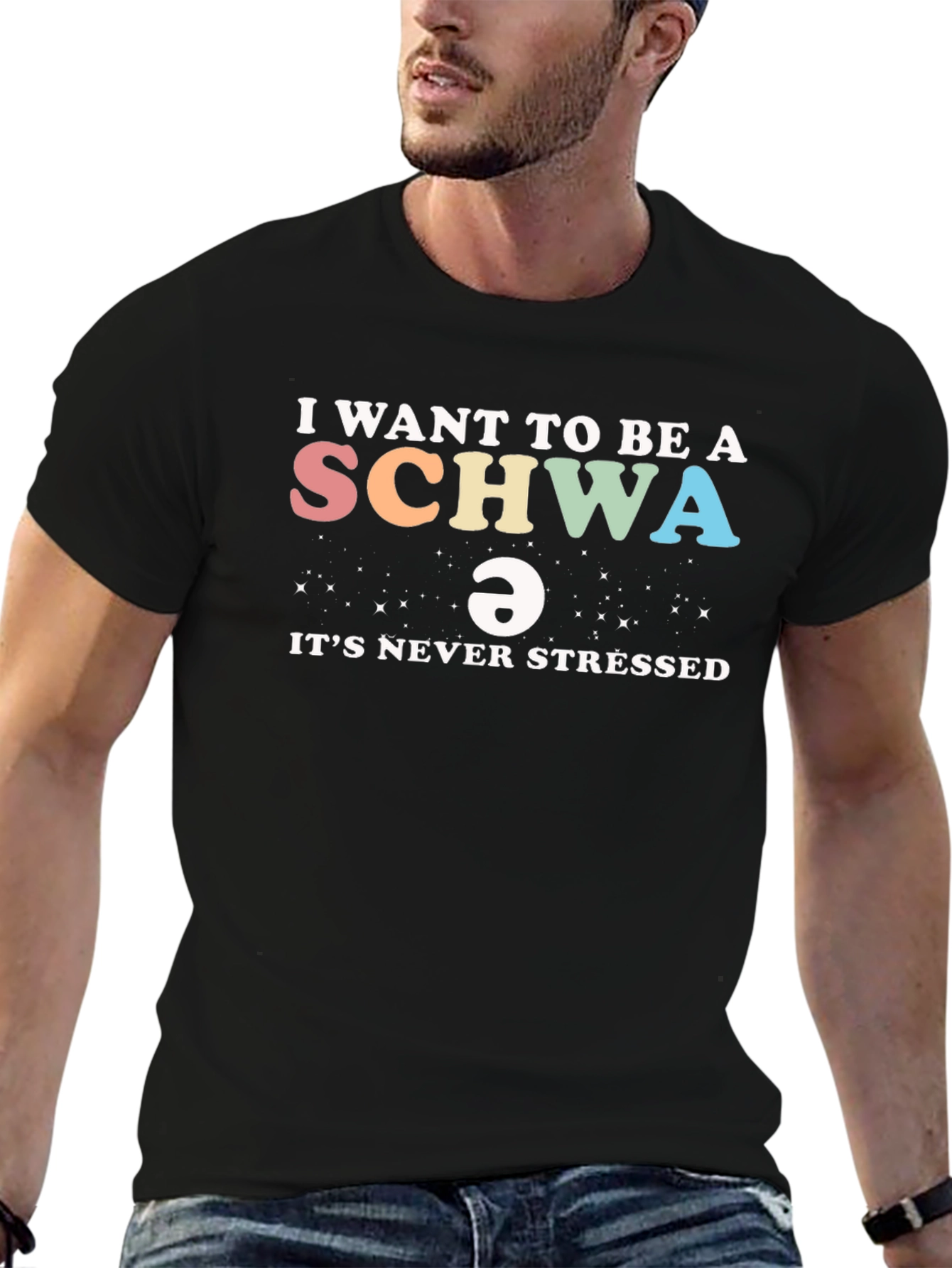 Black I Want to Be a Schwa T-Shirt view 6