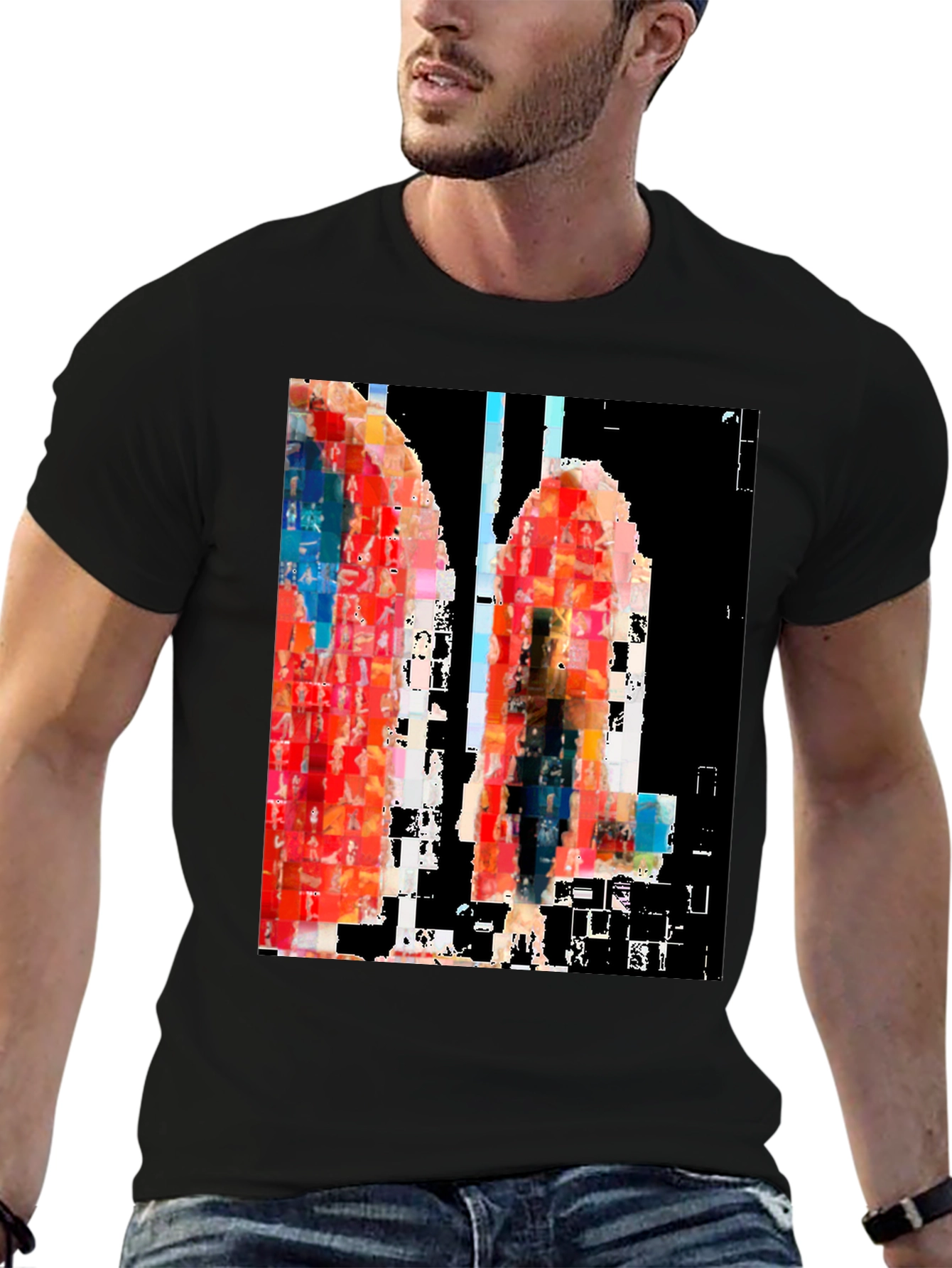 Abstract Art Black T-Shirt - 6