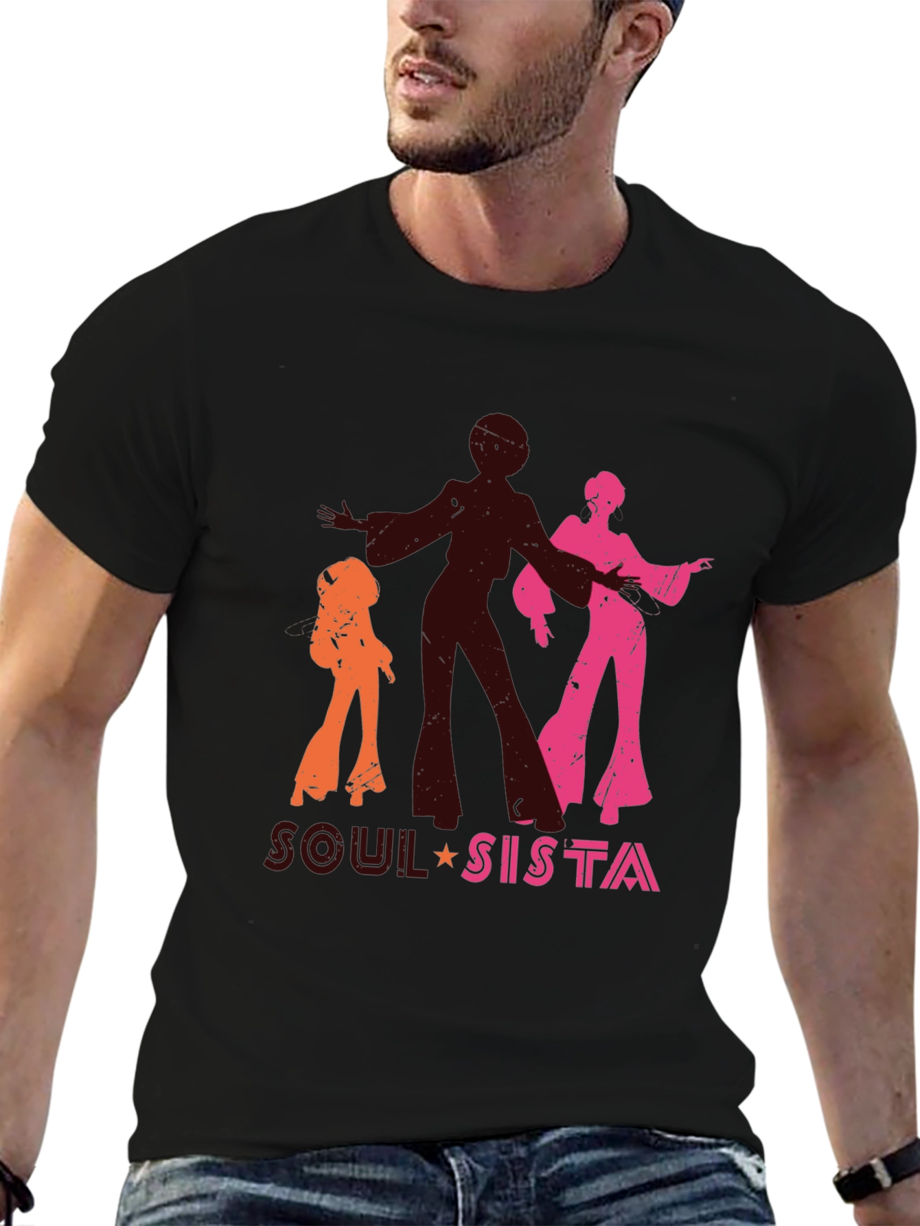 Black Soul Sista Black Graphic Tee view 6