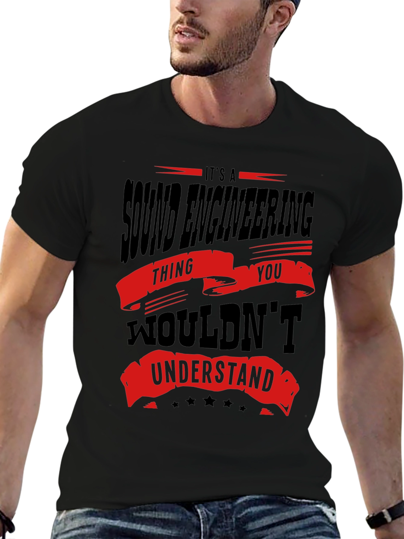 Black Sound Engineering T-Shirt - You Wouldn't Understand Funny Tee view 6