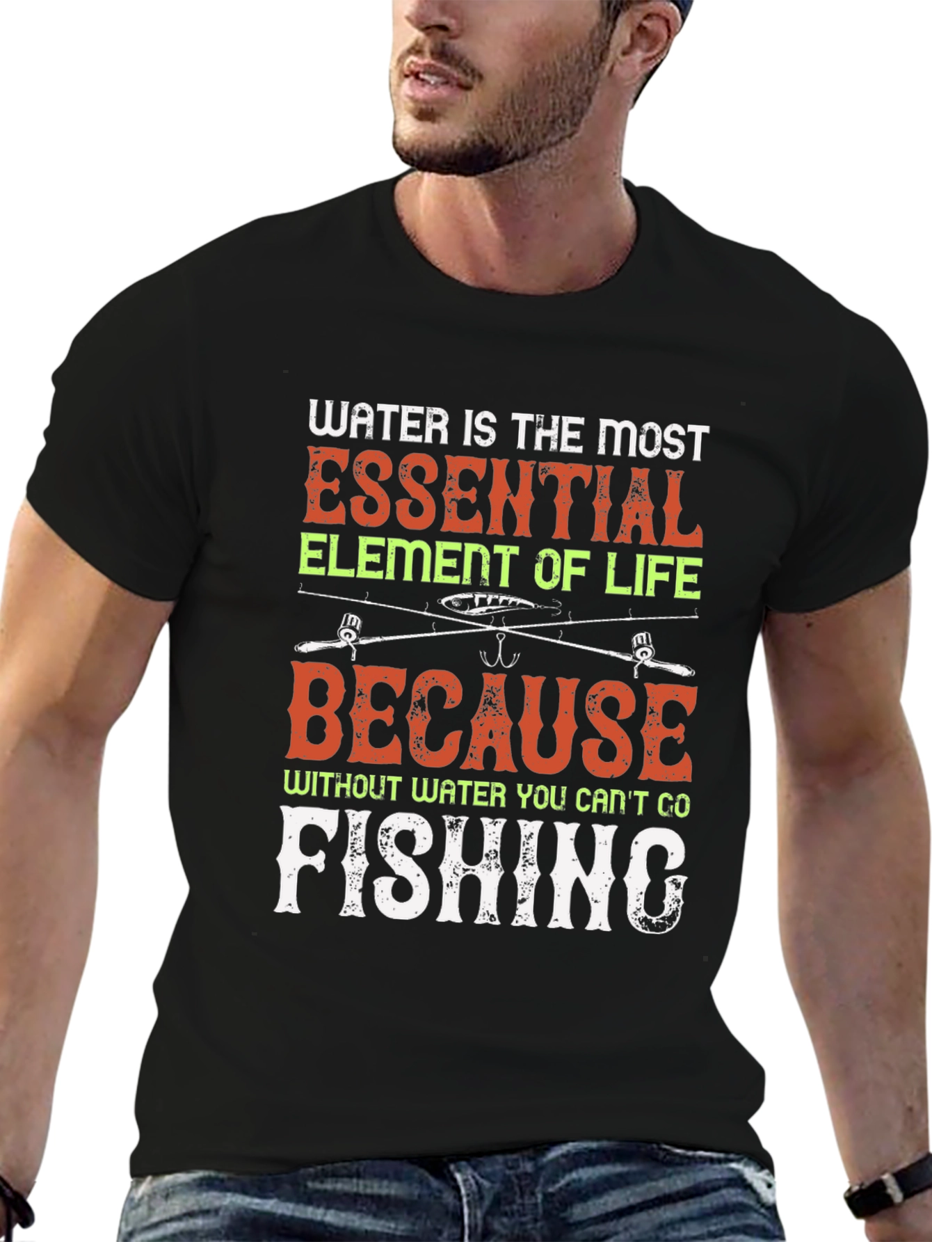 Funny Fishing T-Shirt - Water is Essential - 6