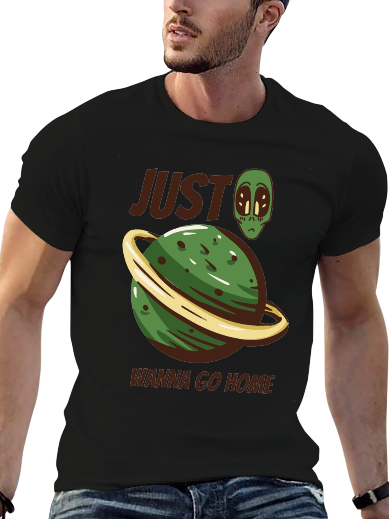 Black Alien Planet Graphic Tee - Wanna Go Home view 6