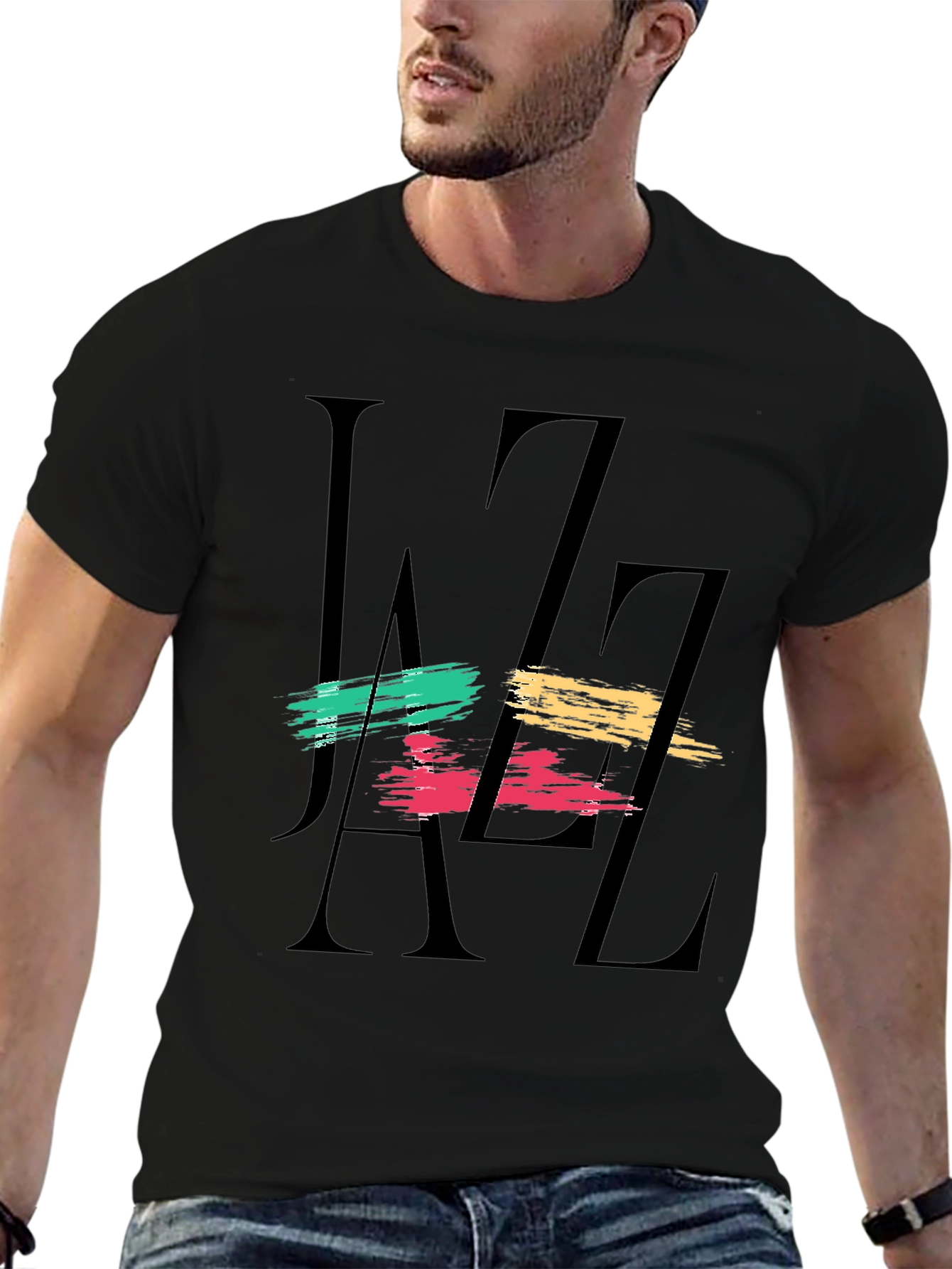 Black Jazz Graphic Black T-Shirt view 6