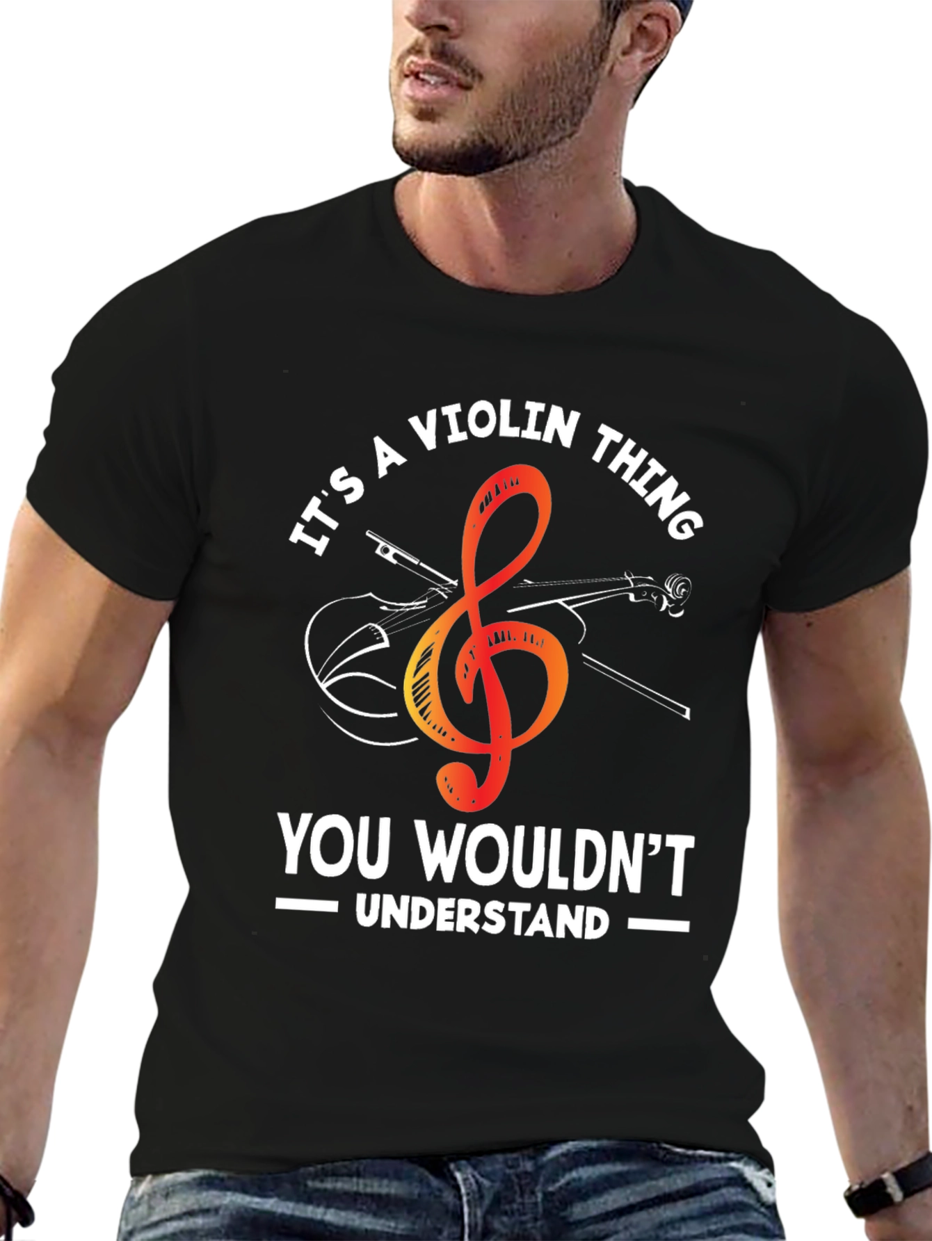 Black It's a Violin Thing T-Shirt view 6
