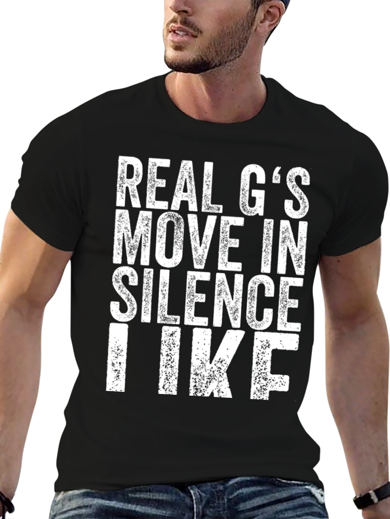 Black Real G's Move in Silence T-Shirt view 6