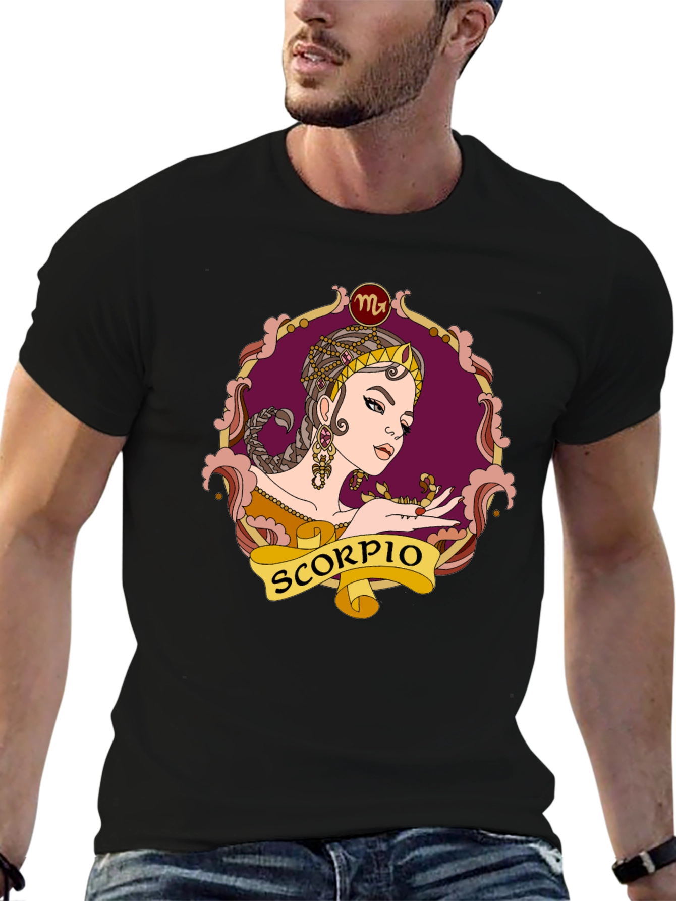 Black Scorpio Zodiac T-Shirt, Woman Design view 6