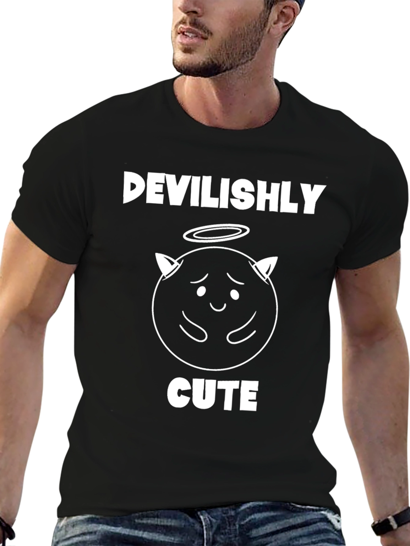 Black Devilishly Cute Graphic T-Shirt view 6