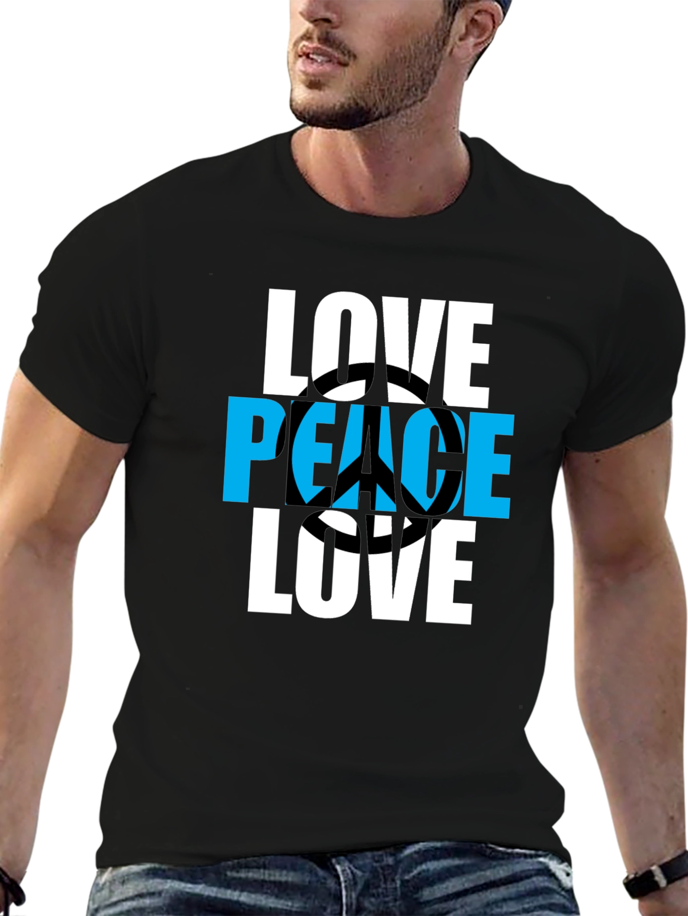 Black Love Peace T-Shirt - Stylish Graphic Tee view 6
