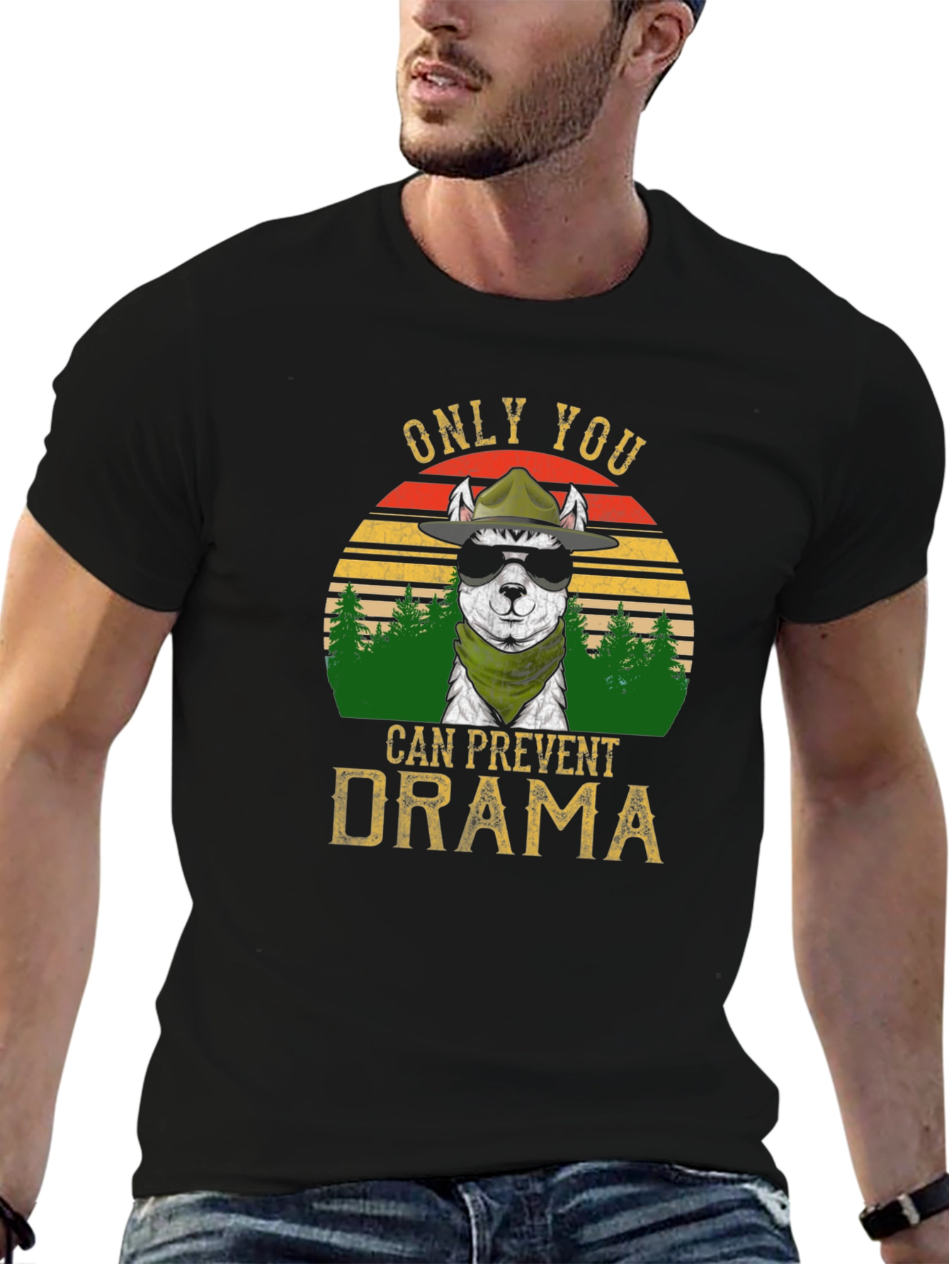 Black Only You Can Prevent Drama T-Shirt view 6