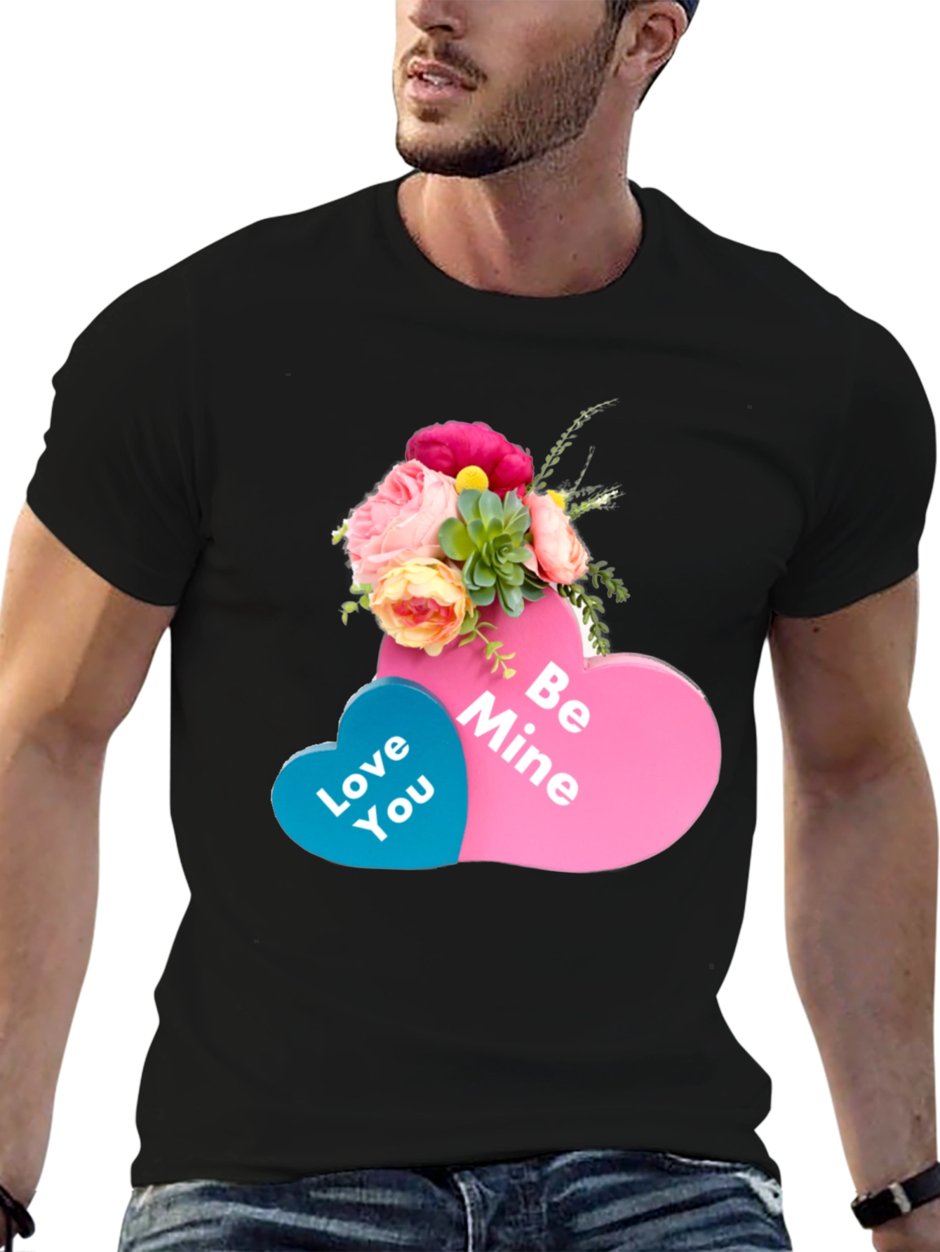 Black Love You / Be Mine Valentine's Day T-Shirt view 6