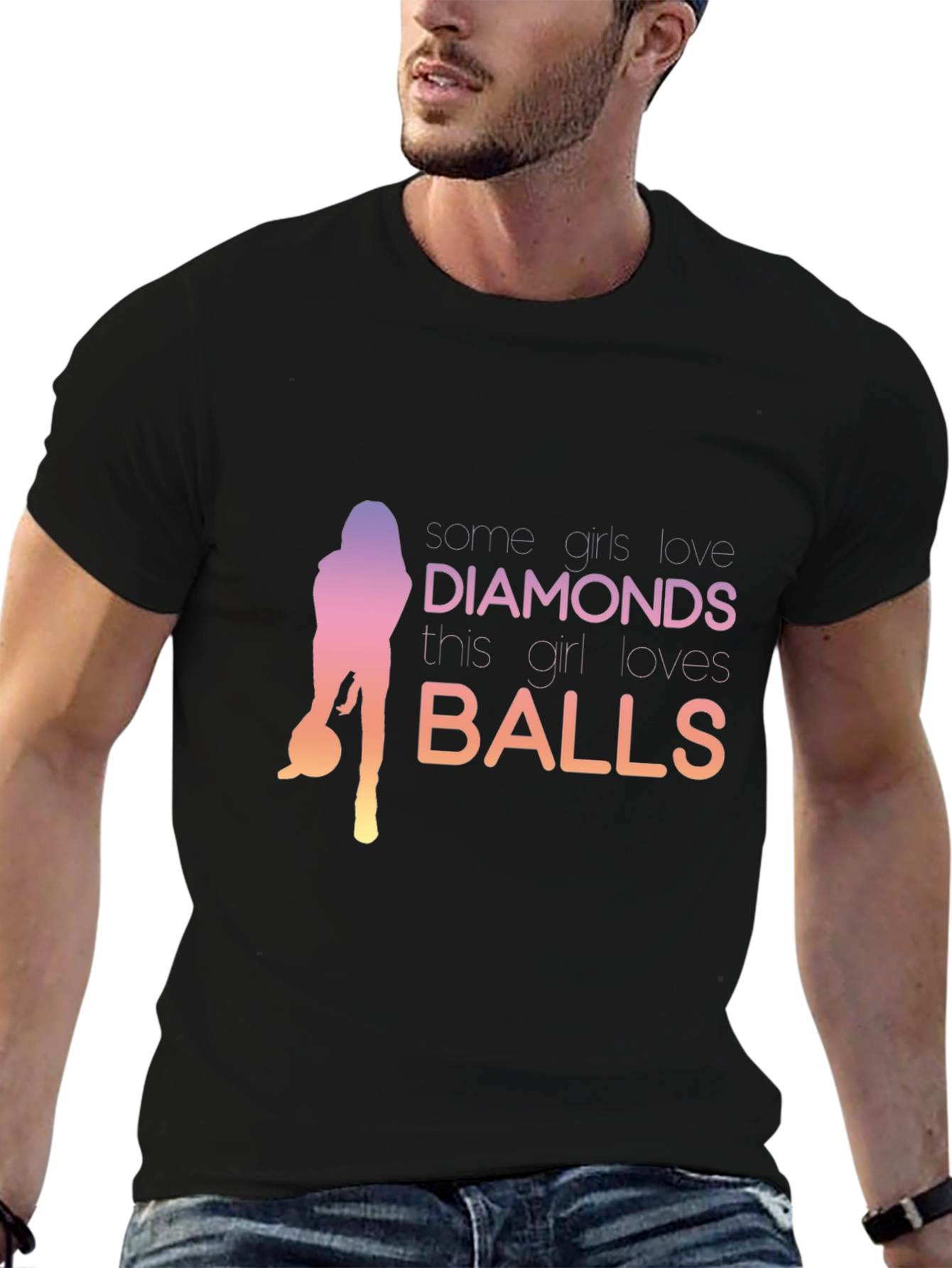Black Funny Bowling T-Shirt - This Girl Loves Balls view 6