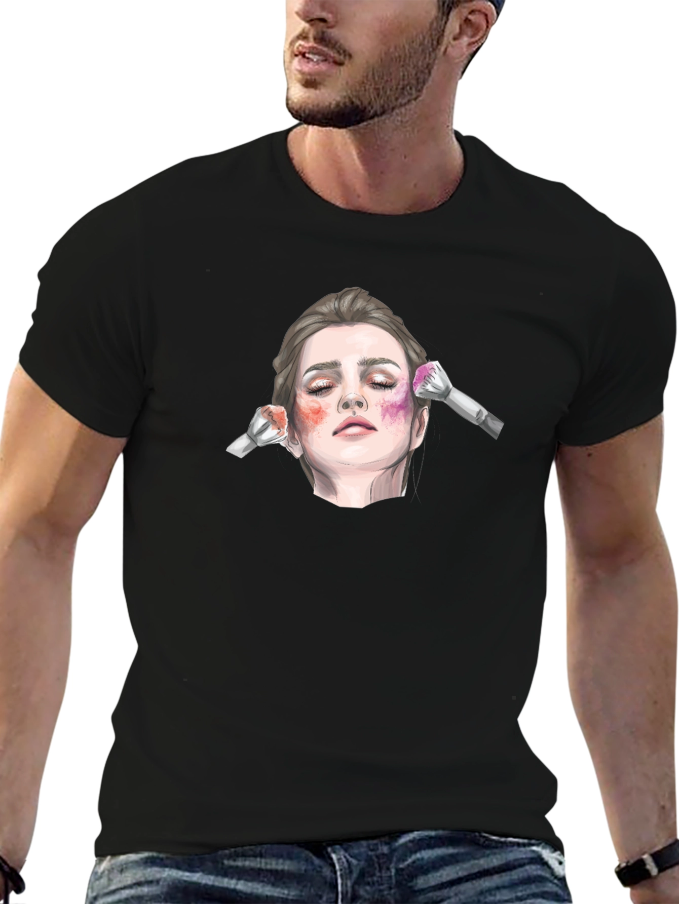Black Makeup Art T-Shirt view 6