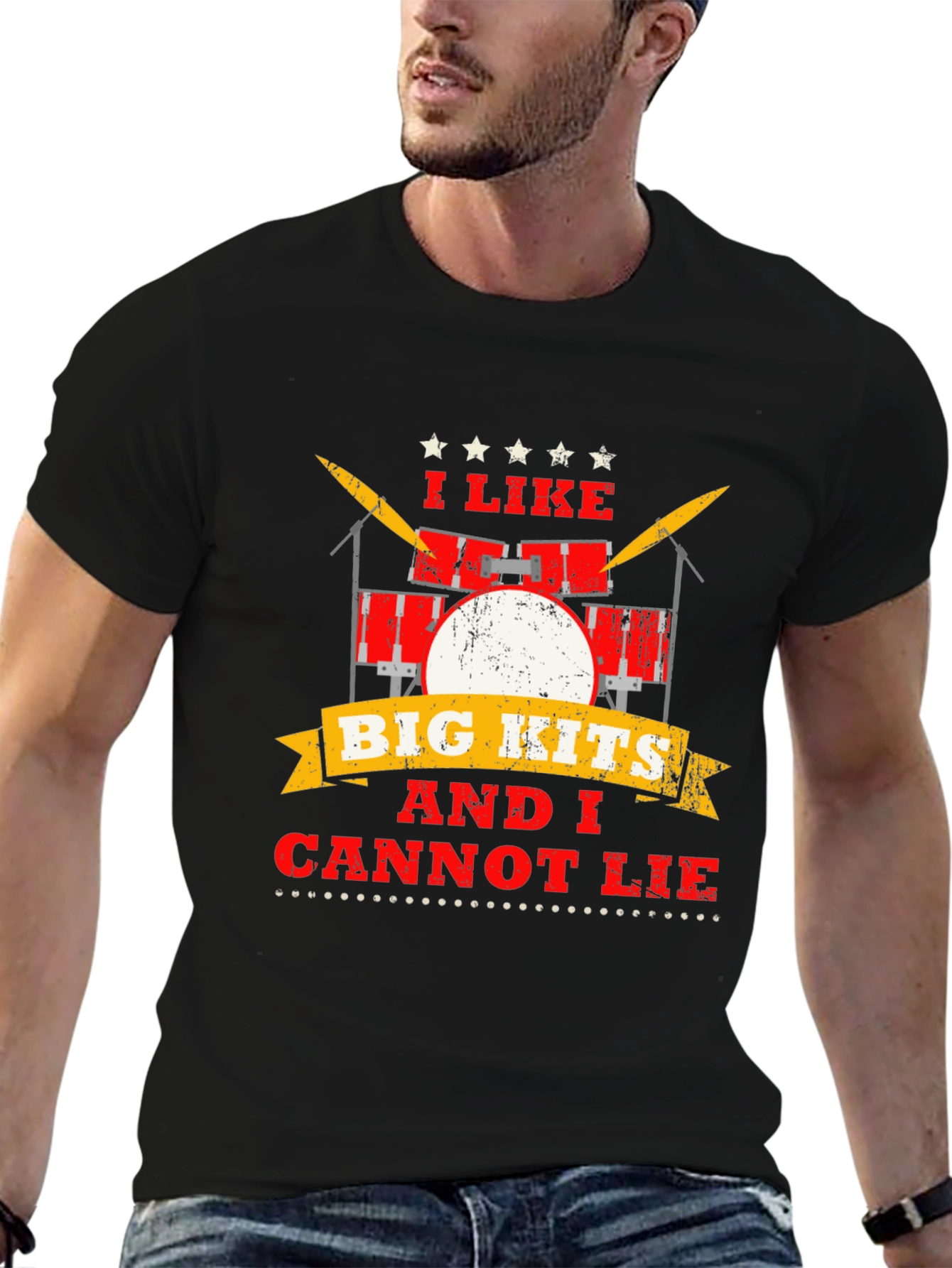 Black I Like Big Kits and I Cannot Lie T-Shirt view 6