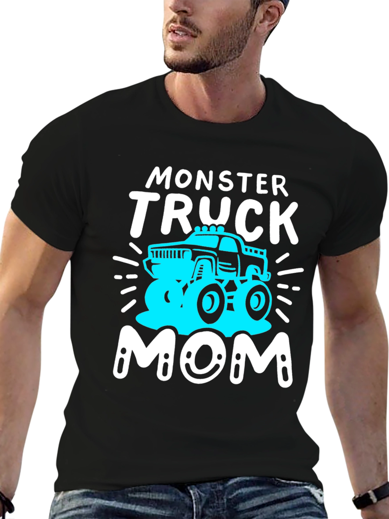 Black Monster Truck Mom T-Shirt view 6