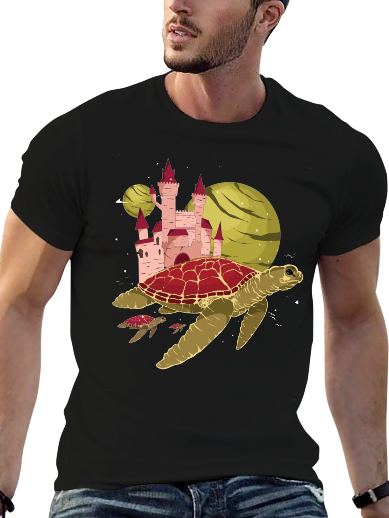 Black Turtle Planet Castle Black Tee view 6