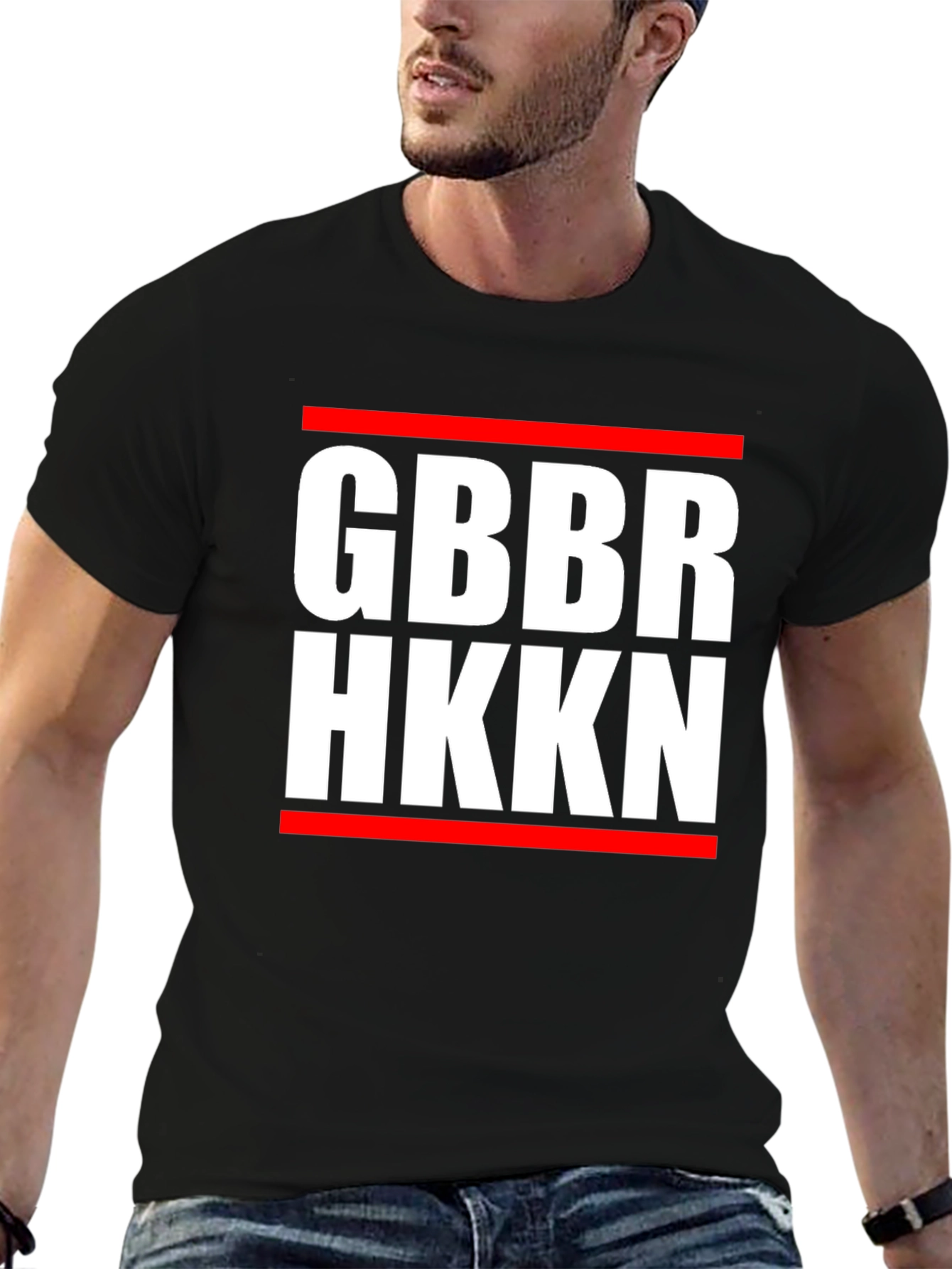 Black GBBR HKKN Graphic T-Shirt - Black view 6