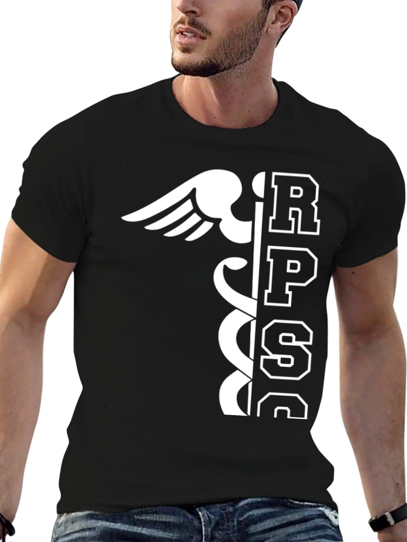 Black RPSC Caduceus Black T-Shirt view 6