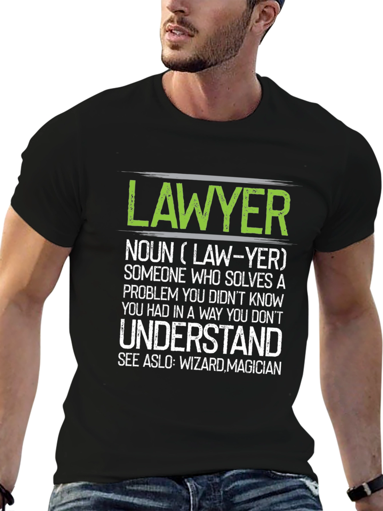Black Lawyer Definition Graphic T-Shirt view 6