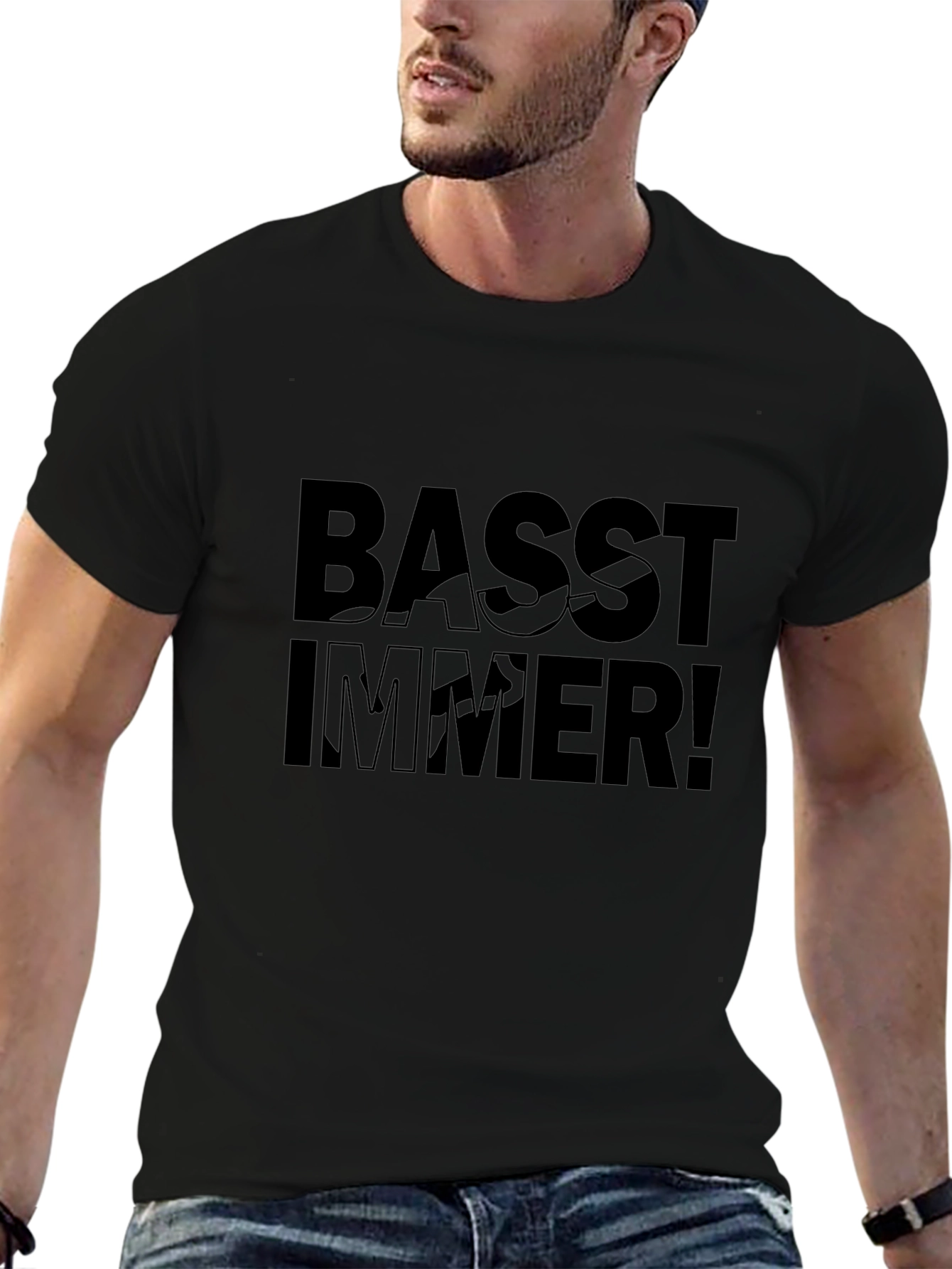 Black Basst Immer! Graphic Tee - Black view 6