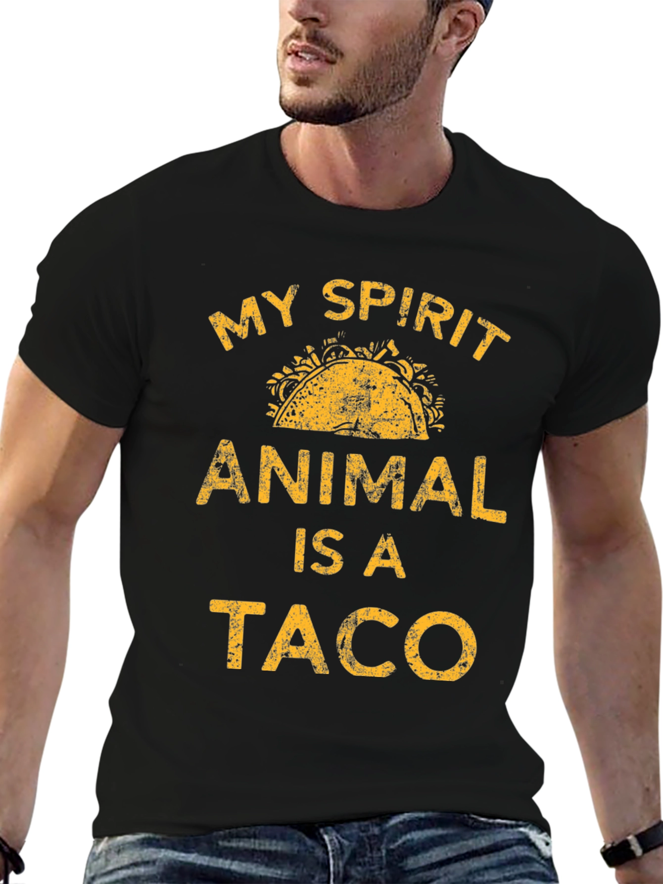 Black My Spirit Animal Is A Taco Graphic T-Shirt view 6