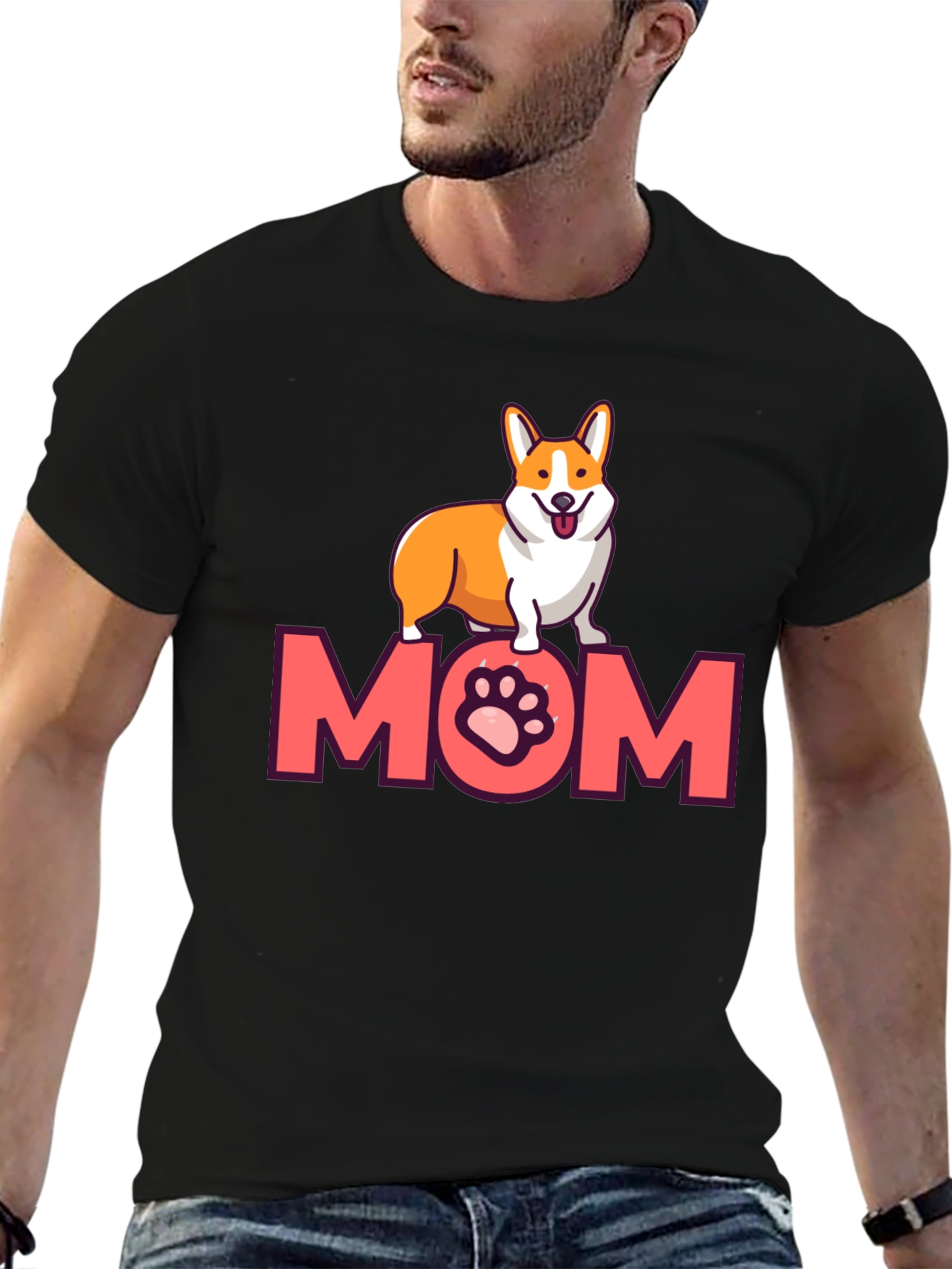Black Corgi Mom T-Shirt - Cute Dog Lover Tee view 6
