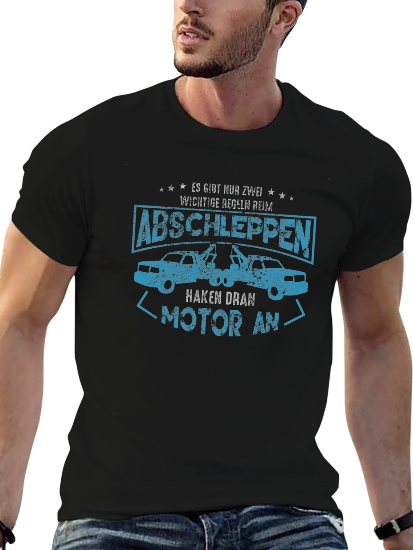 Black Abschleppen Tow Truck T-Shirt view 6