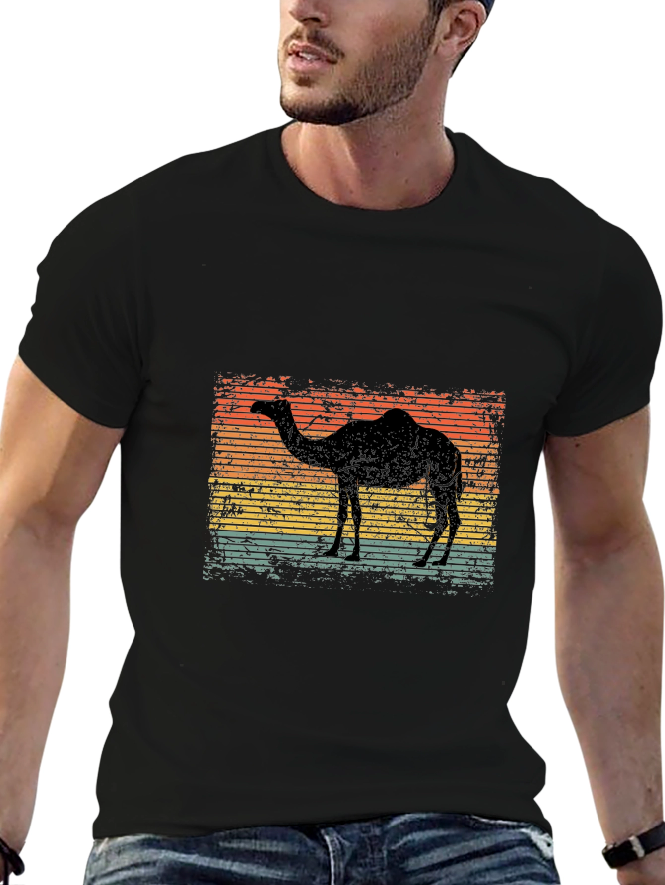 Black Retro Camel T-Shirt view 6
