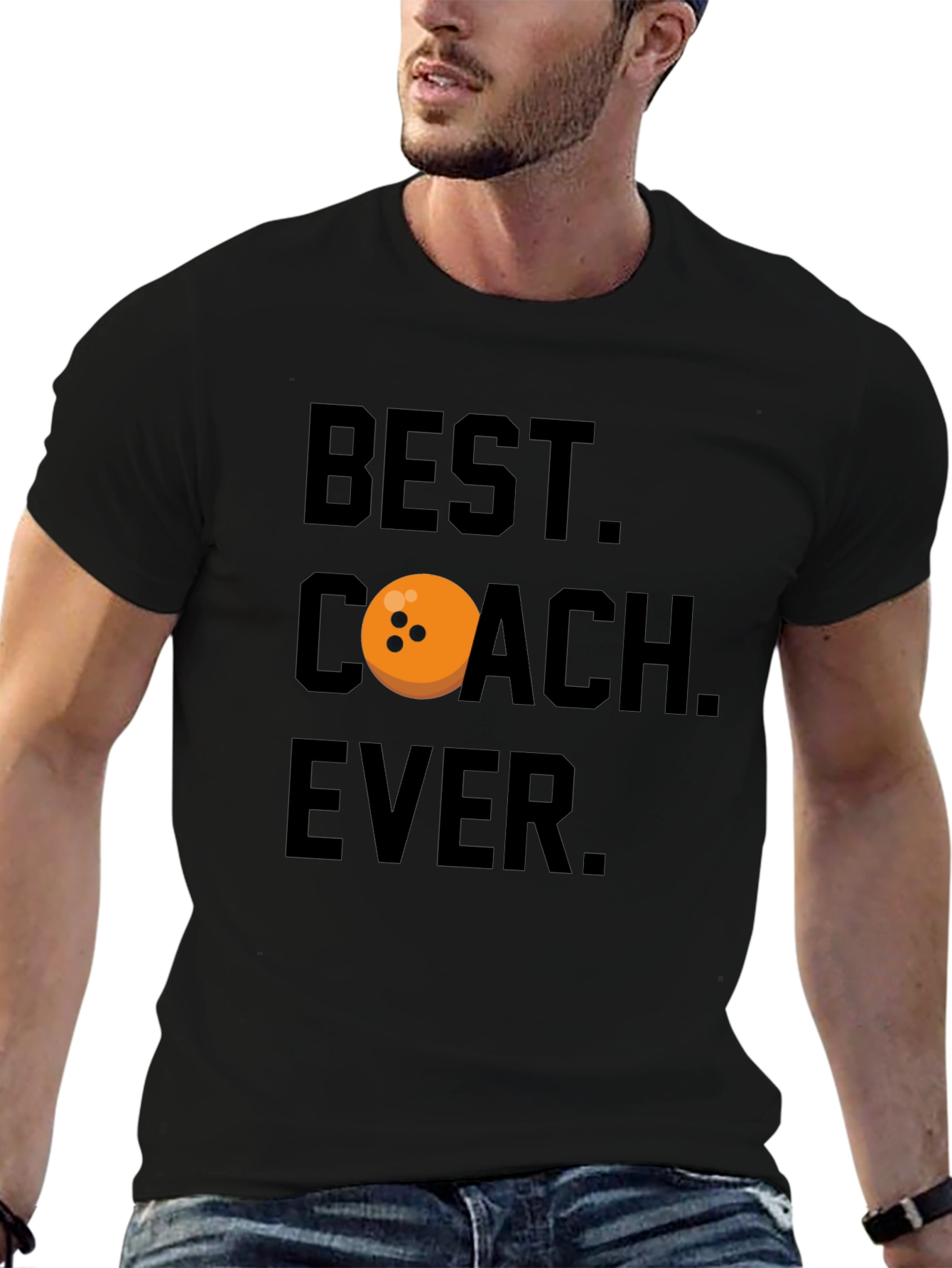 Black Best Coach Ever Bowling T-Shirt view 6