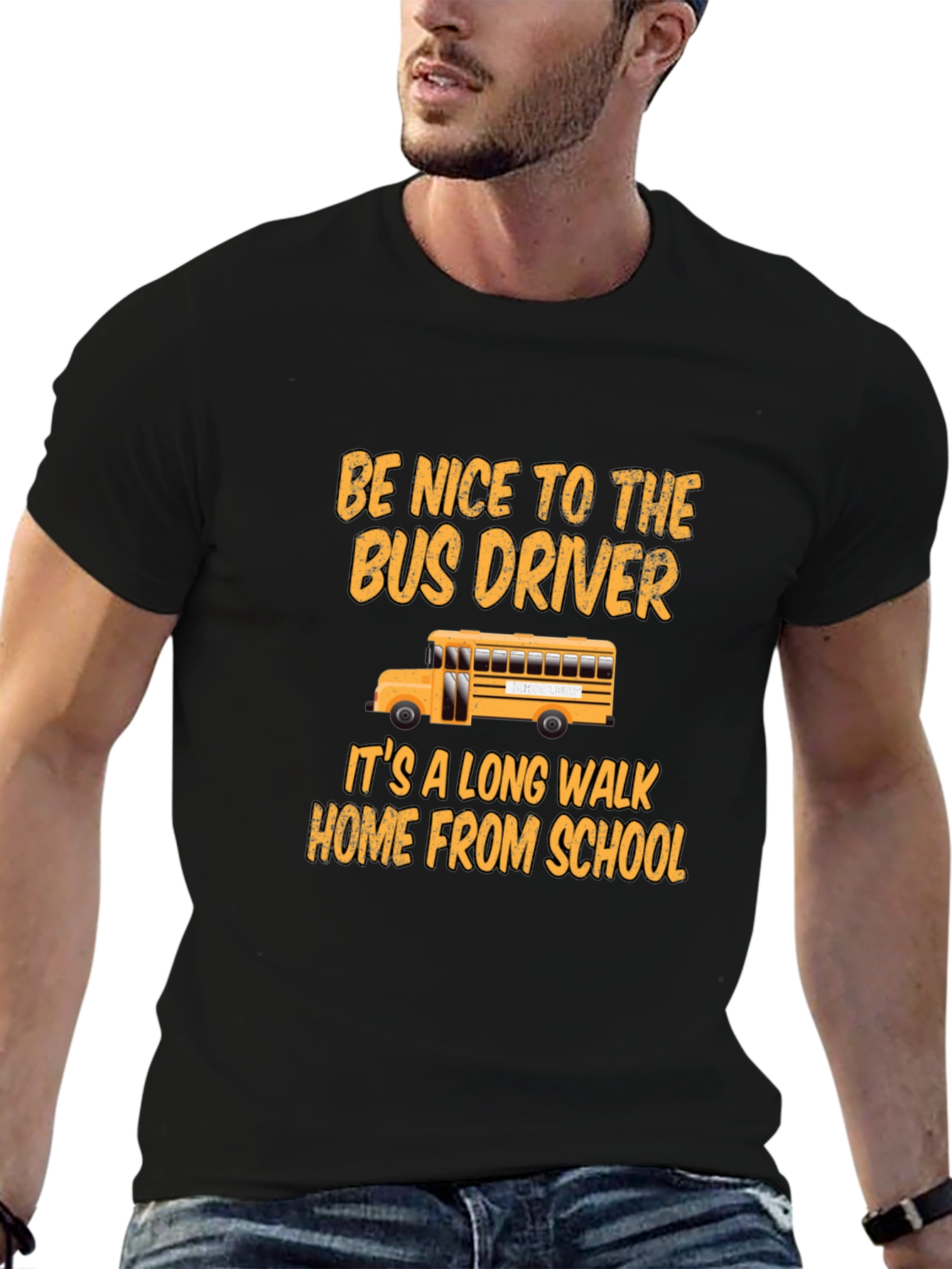 Black Be Nice to the Bus Driver T-Shirt view 6