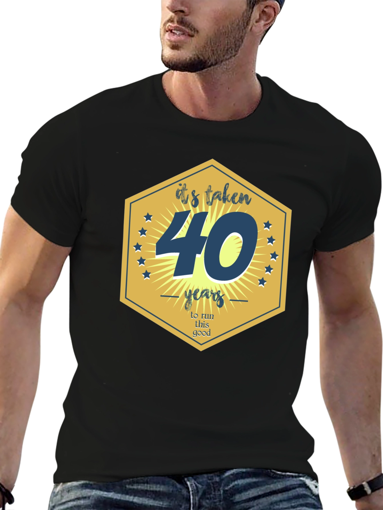 Black 40th Birthday Celebration T-Shirt view 6