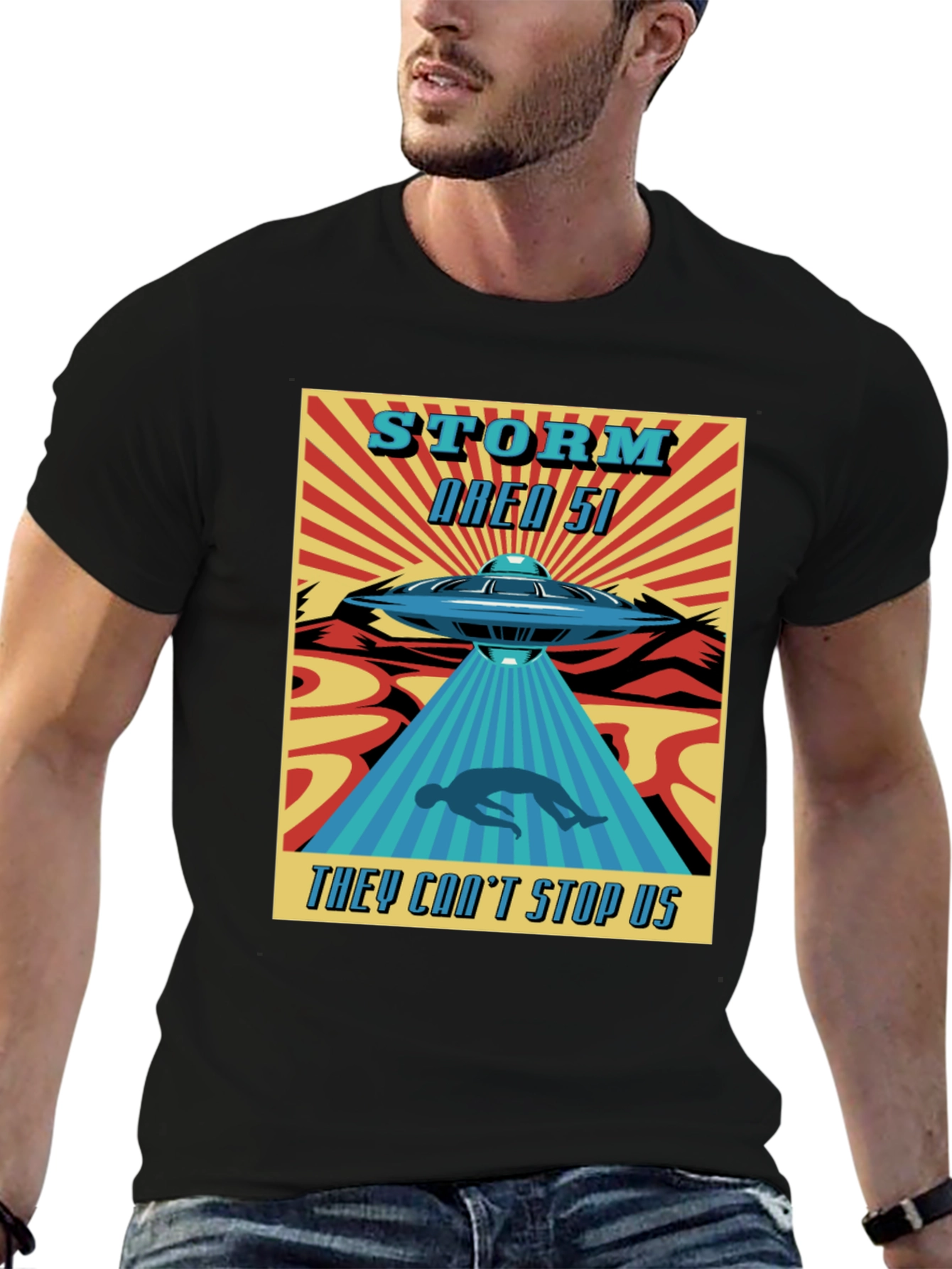 Black Storm Area 51 T-Shirt - They Can't Stop Us! view 6