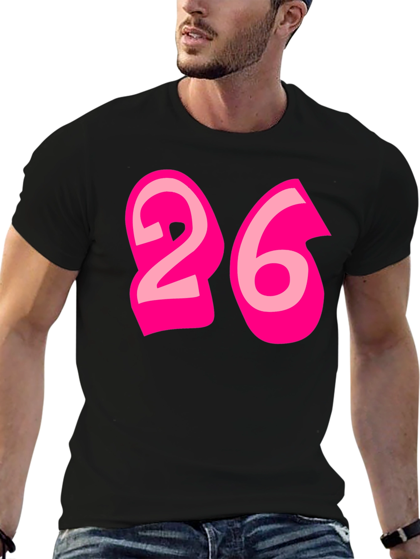 Black Bold 26 Graphic Tee - Black Cotton Blend view 6