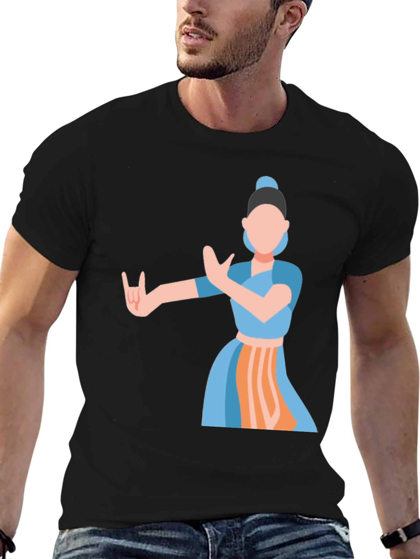 Indian Dance Graphic Tee - Classic Black - 6