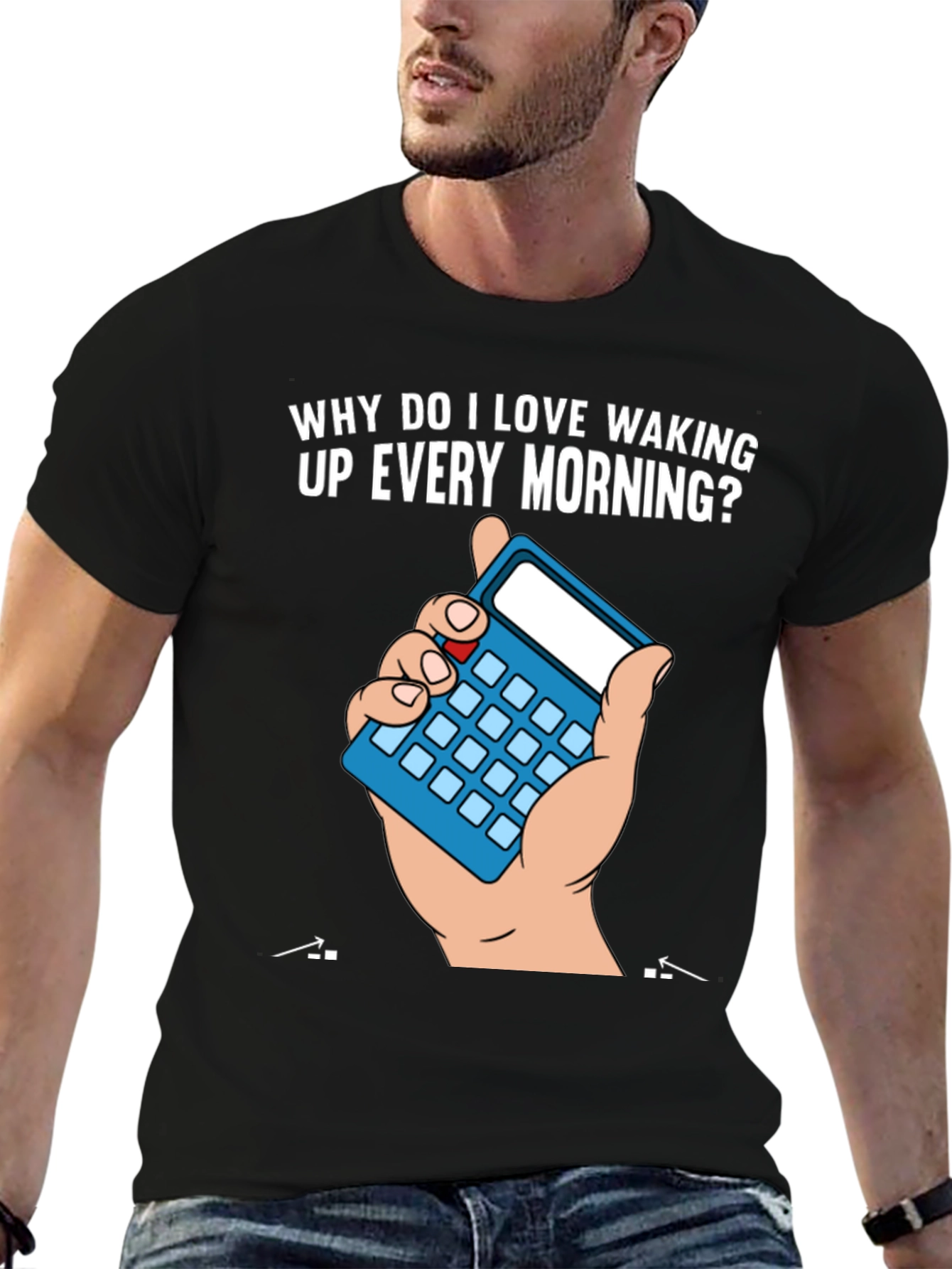Black Funny Math Joke T-Shirt - Why I Love Waking Up view 6