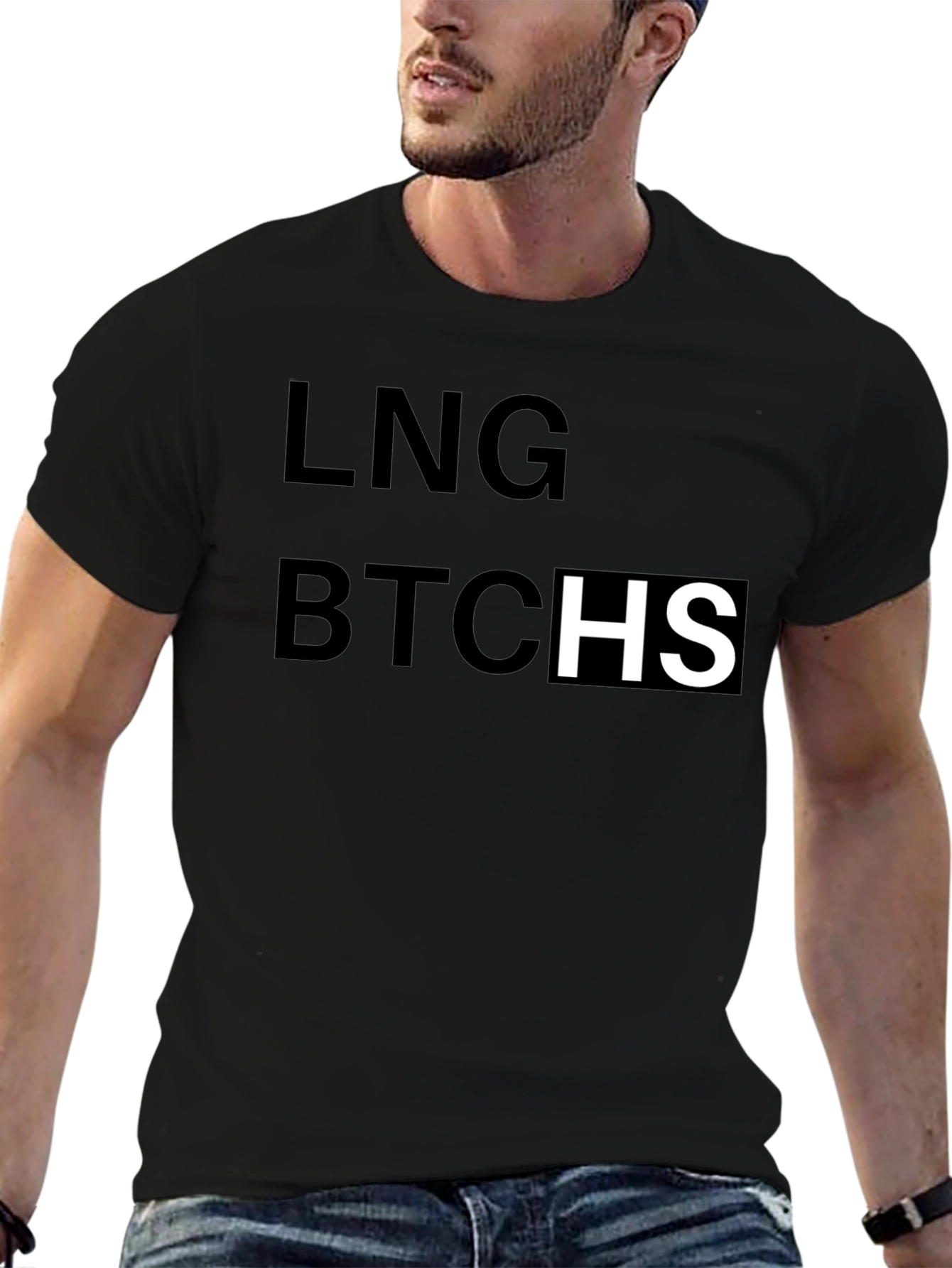 Black LNG BTCHS Graphic T-Shirt - Bold Statement Tee view 6