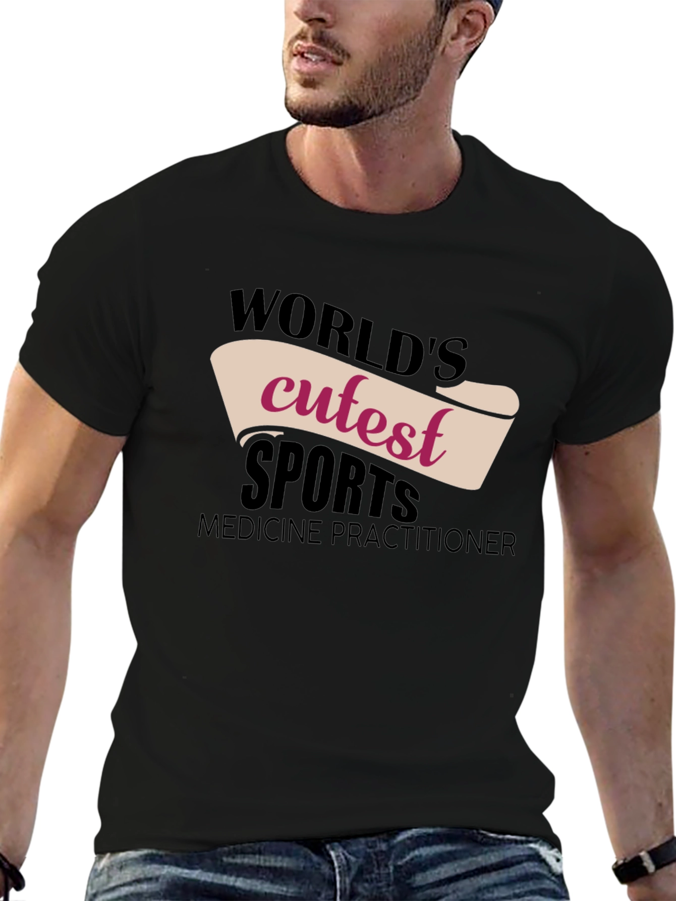 Black World's Cutest Sports Medicine Practitioner T-Shirt view 6