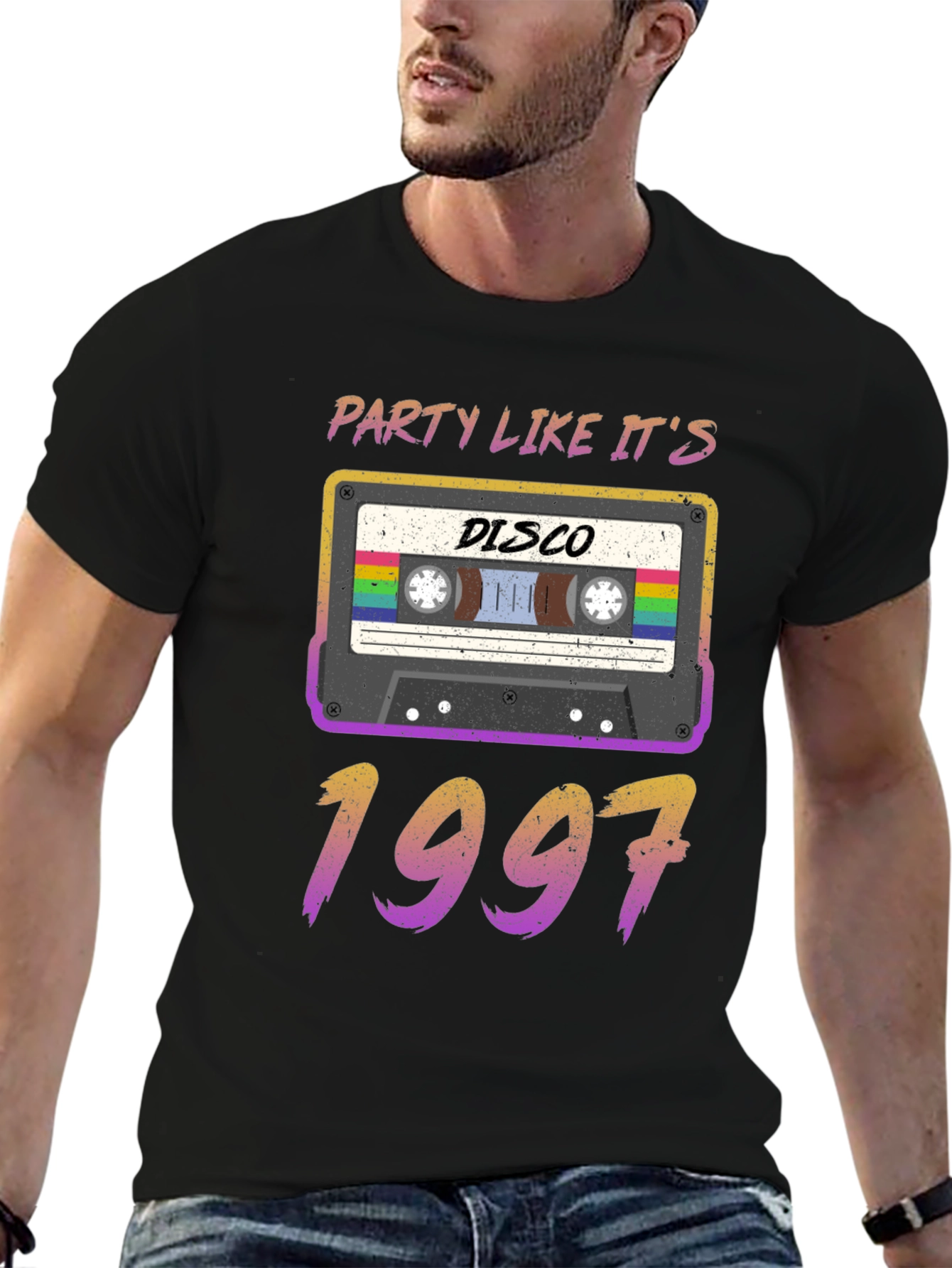 Black Disco Party Like It's 1997 Cassette Tape T-Shirt view 6