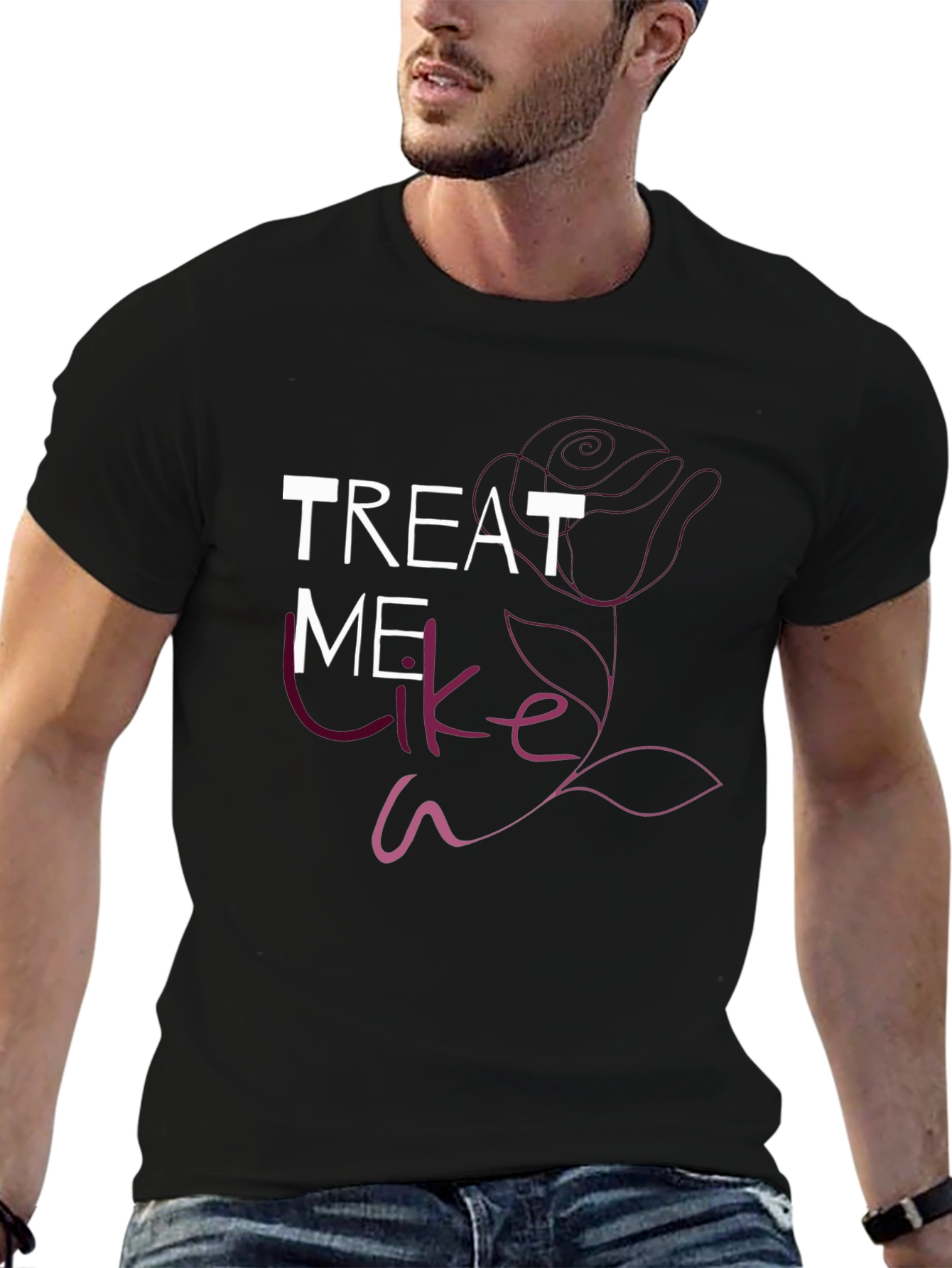 Black Treat Me Like a Rose Graphic Tee view 6