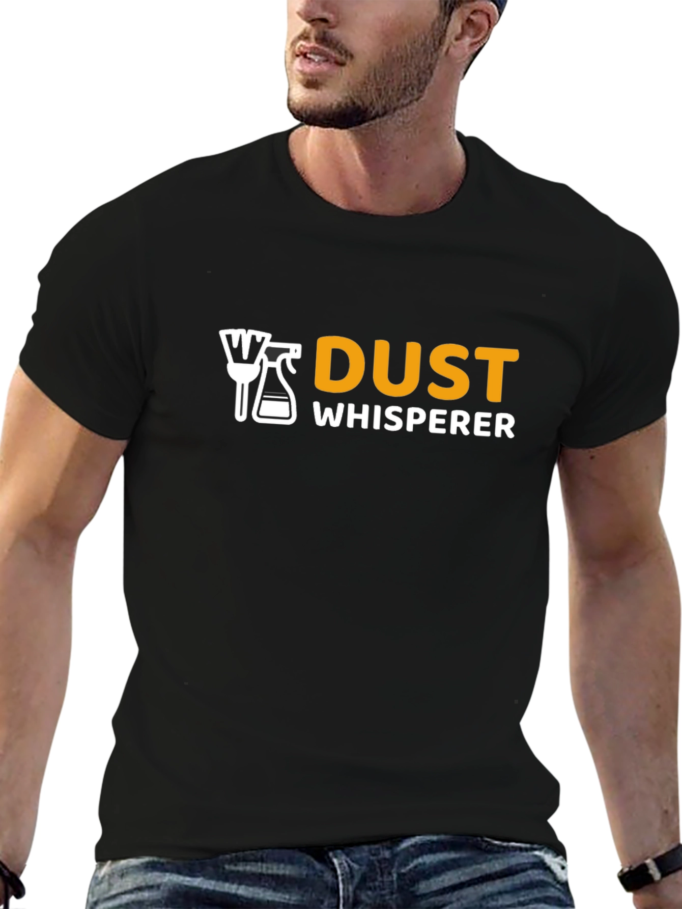 Black Dust Whisperer Graphic Tee - Cleaning Humor T-Shirt view 6