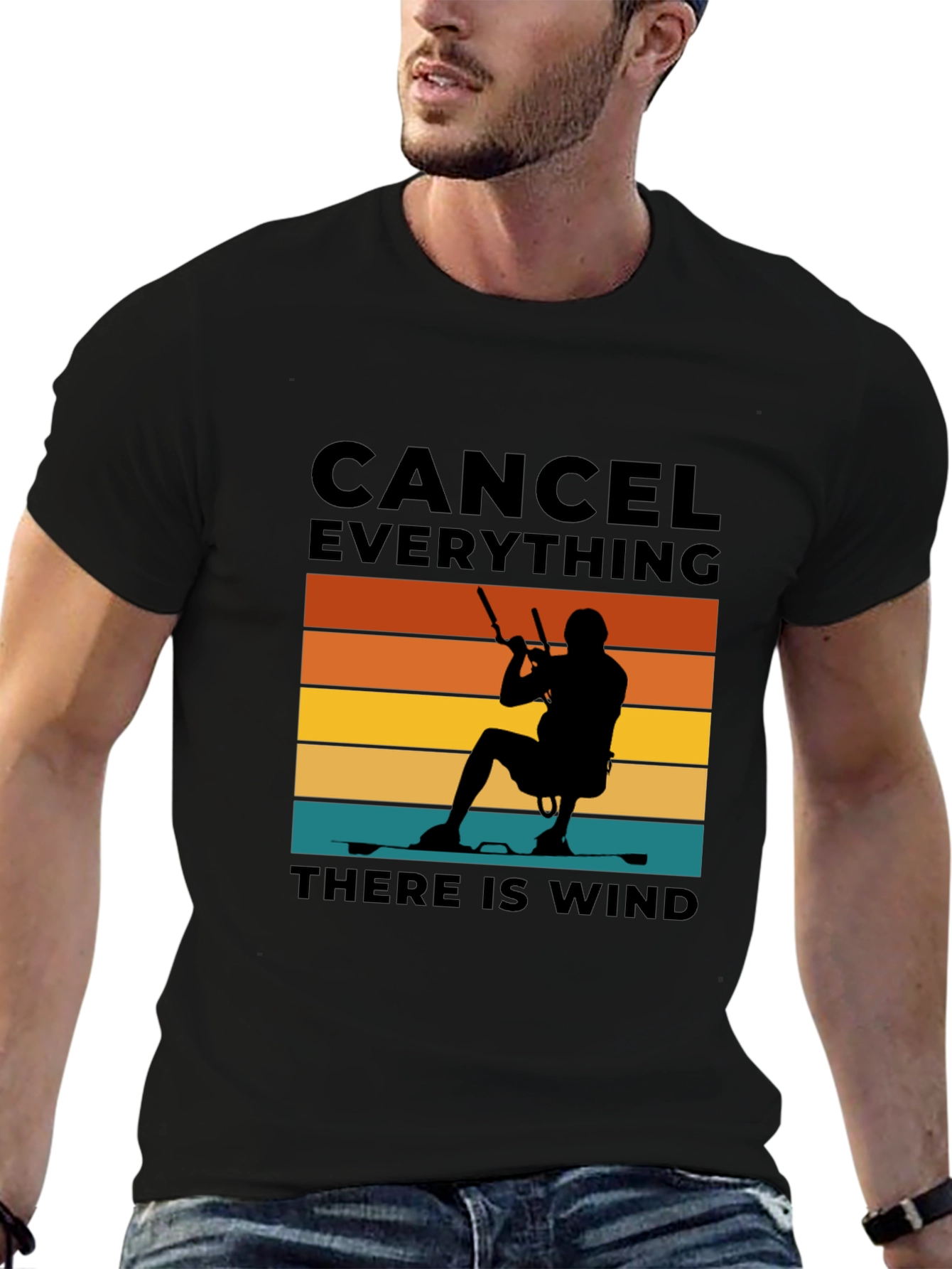 Black Cancel Everything Wind T-Shirt view 6