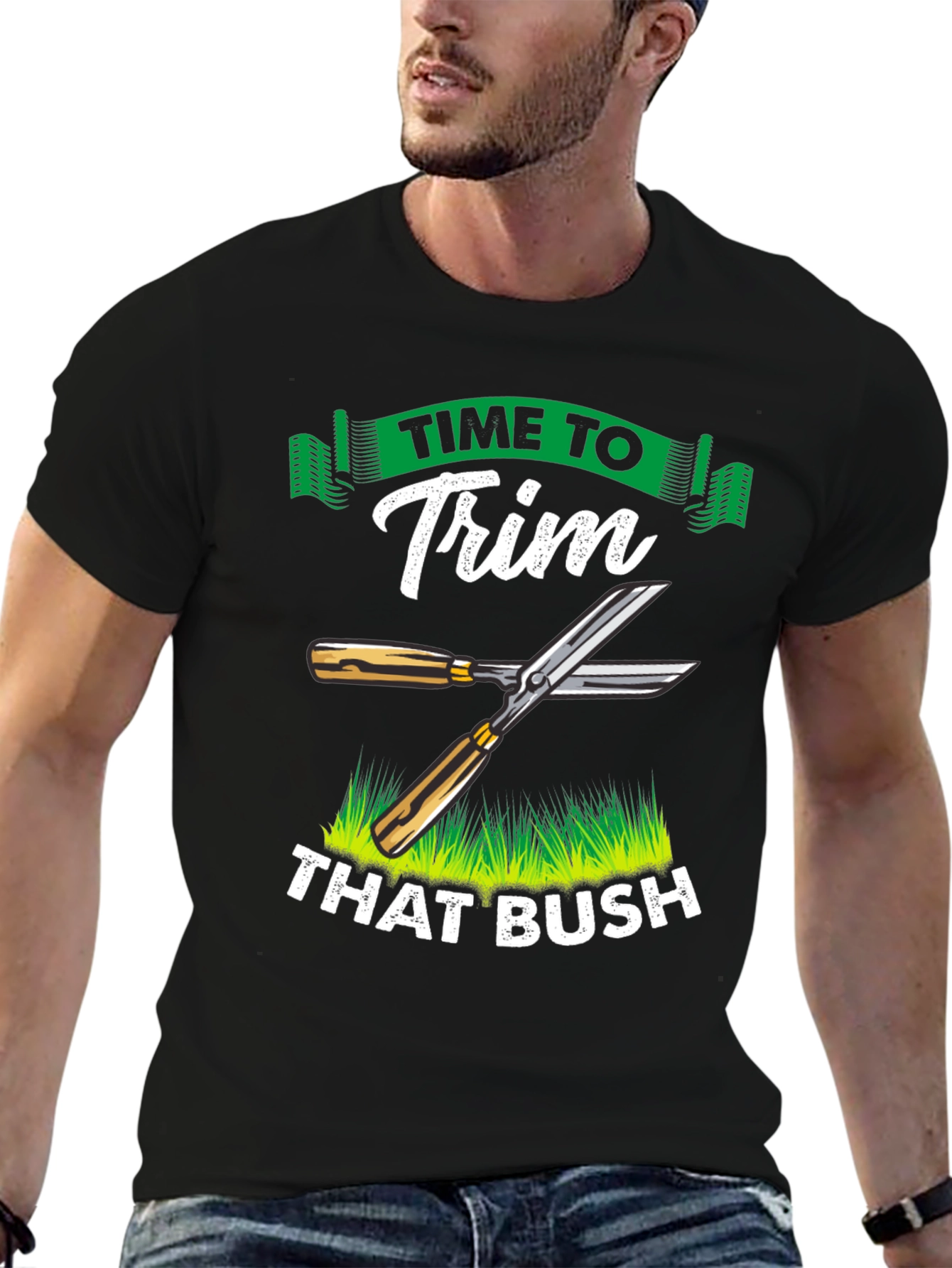 Black Time To Trim That Bush T-Shirt Funny view 6