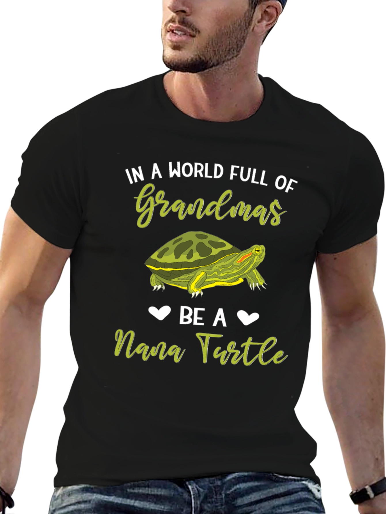 Black Nana Turtle T-Shirt - Grandmas World Gift Tee view 6