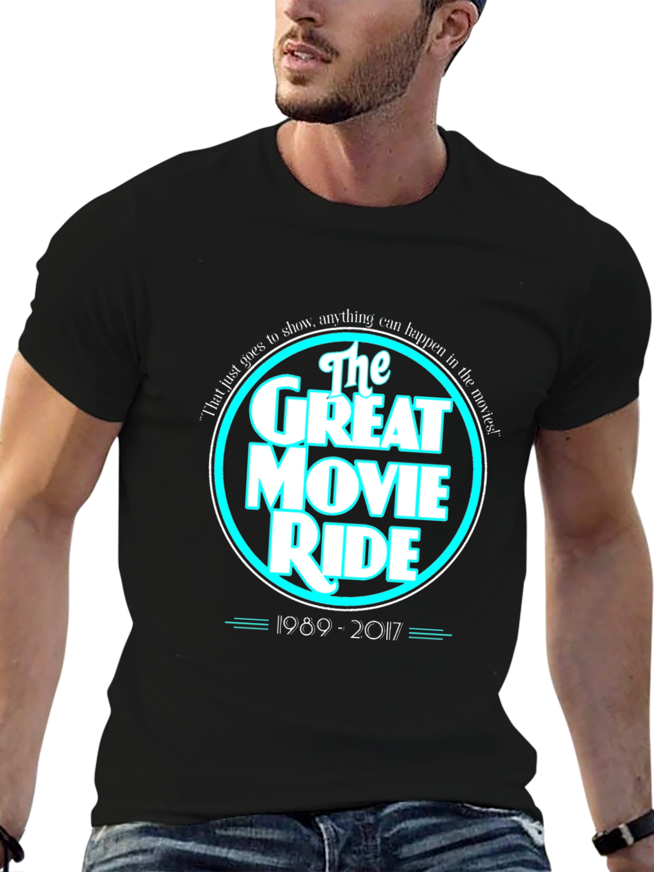 Black The Great Movie Ride Black T-Shirt view 6