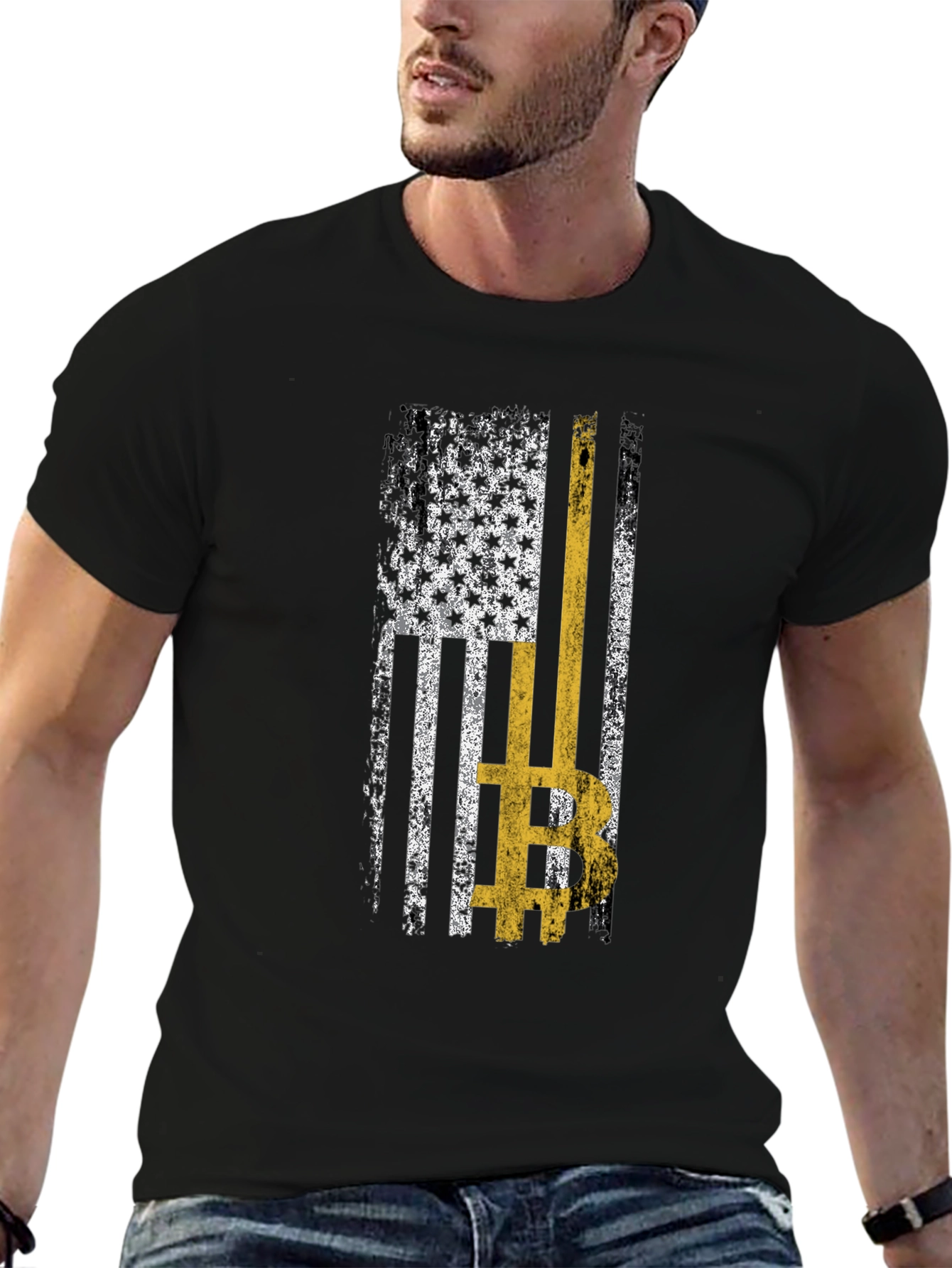 Bitcoin USA Flag Graphic Tee - Crypto T-Shirt - 6