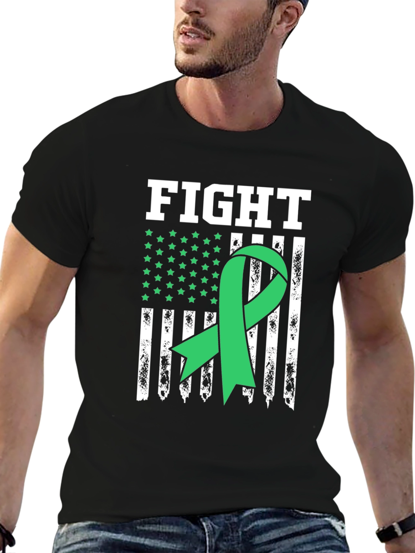 Fight Mental Health T-Shirt - Green Ribbon Awareness Tee - 6