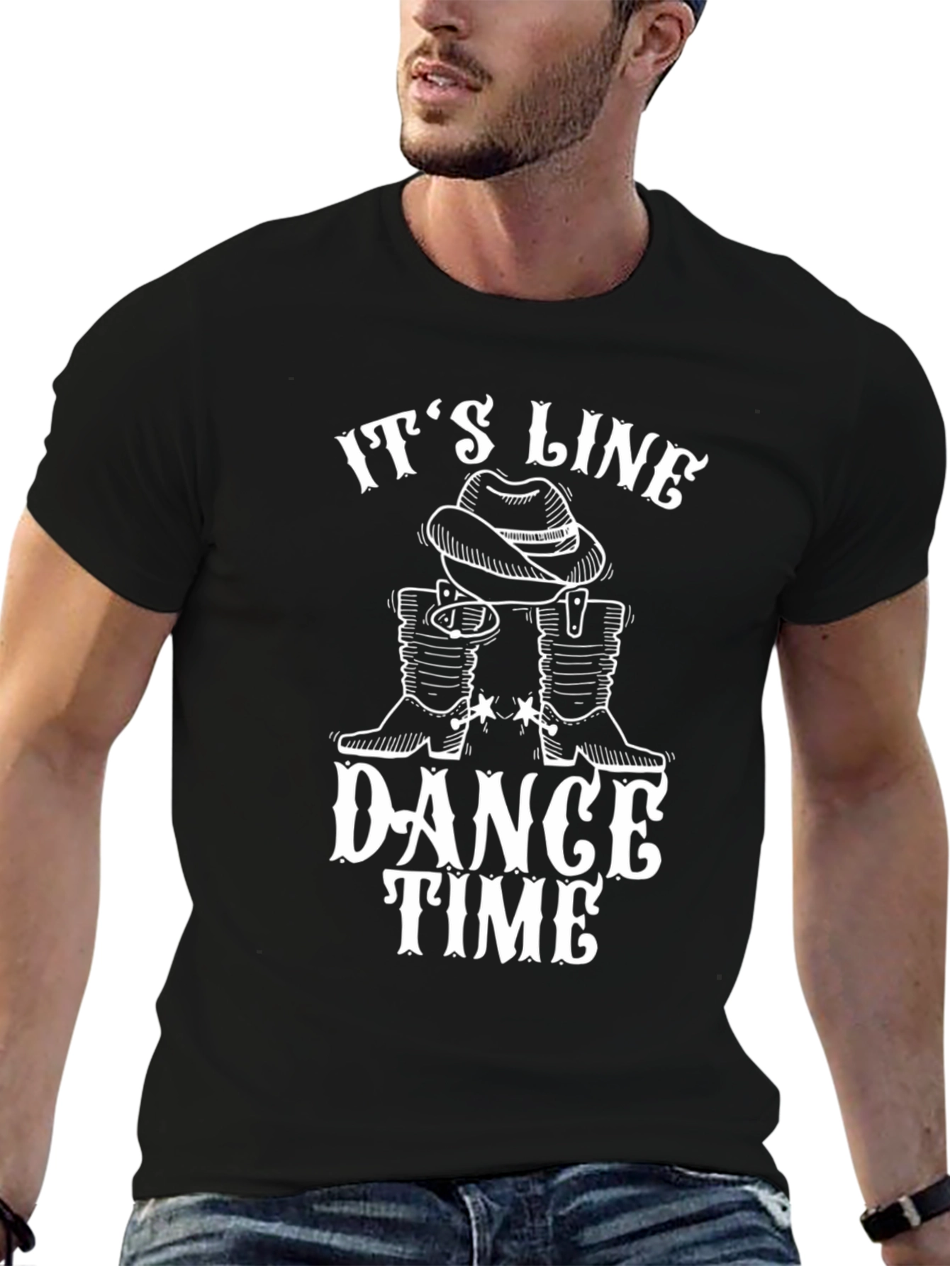Black It's Line Dance Time Graphic Tee view 6