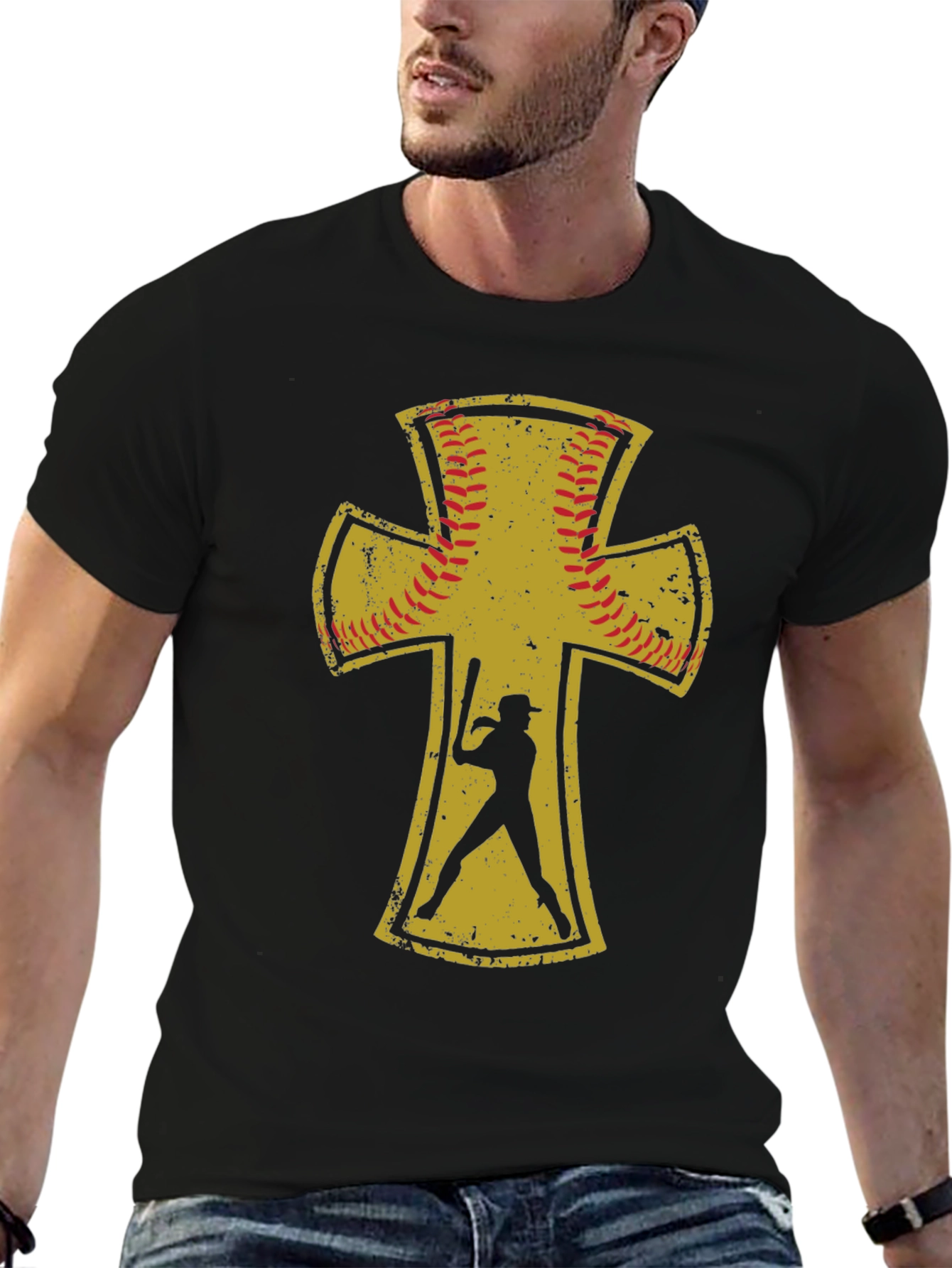 Black Baseball Cross T-Shirt view 6